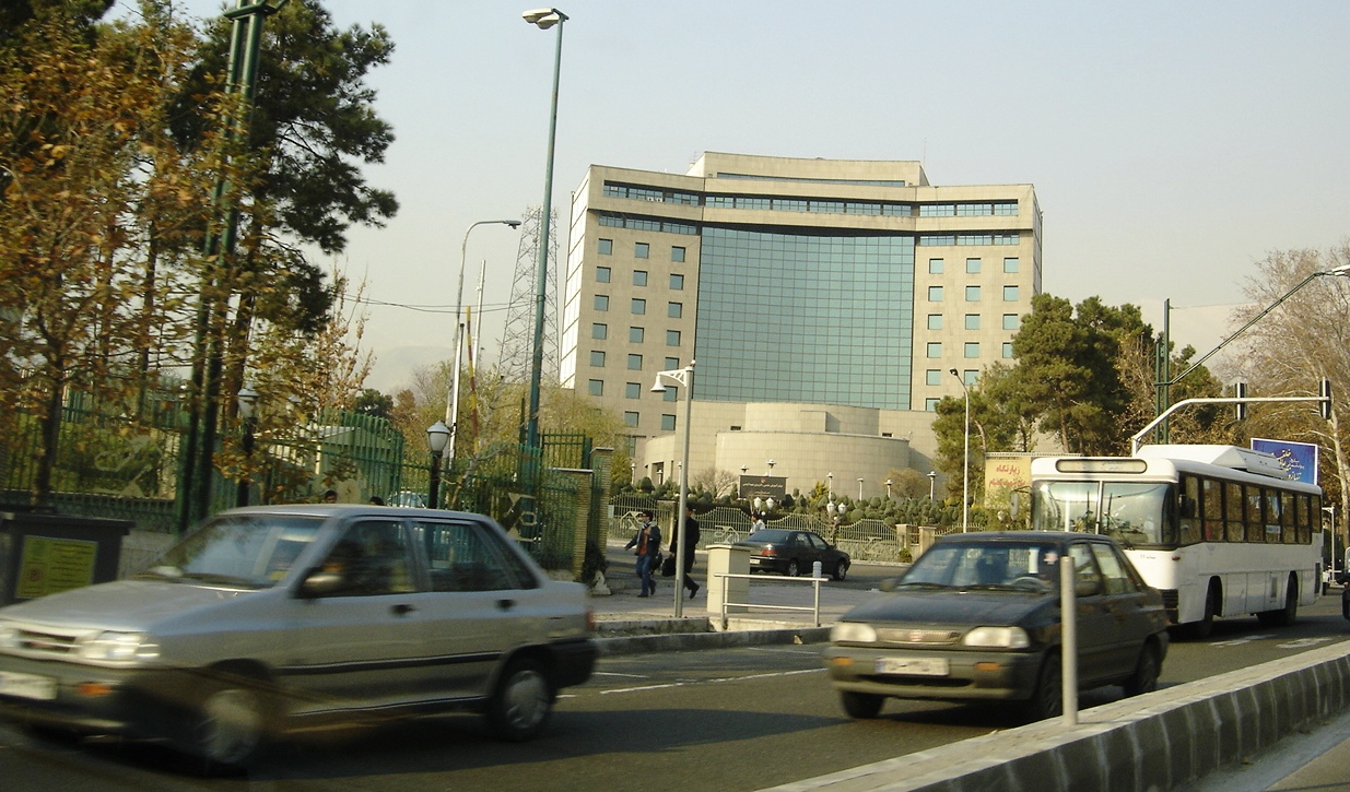 IRIB headquarters building in Tehran — the Islamic Republic of Iran Broadcasting complex whose April 11 broadcast pre-emptively closed the Islamabad negotiating space before any session began