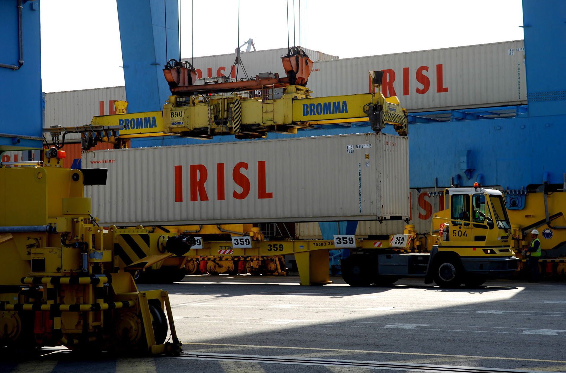 IRISL-branded shipping containers seized from MV Francop by Israeli Navy, Ashdod port, November 2009