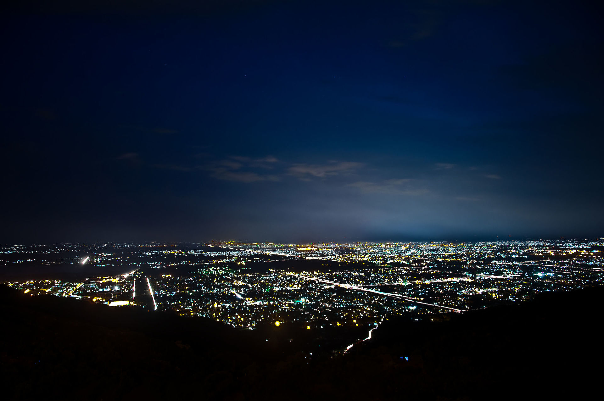 Islamabad Pakistan capital city night cityscape view from Margalla Hills