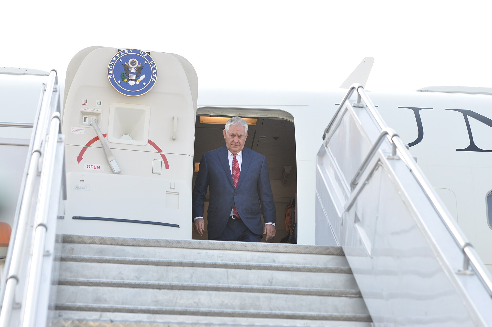 Diplomatic arrival at Nur Khan Air Base Islamabad — the VIP air terminal used by visiting foreign ministers during shuttle diplomacy rounds
