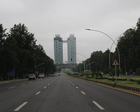 Pakistan Secretariat buildings on Constitution Avenue Islamabad, where Iran diplomatic talks were hosted and then abandoned