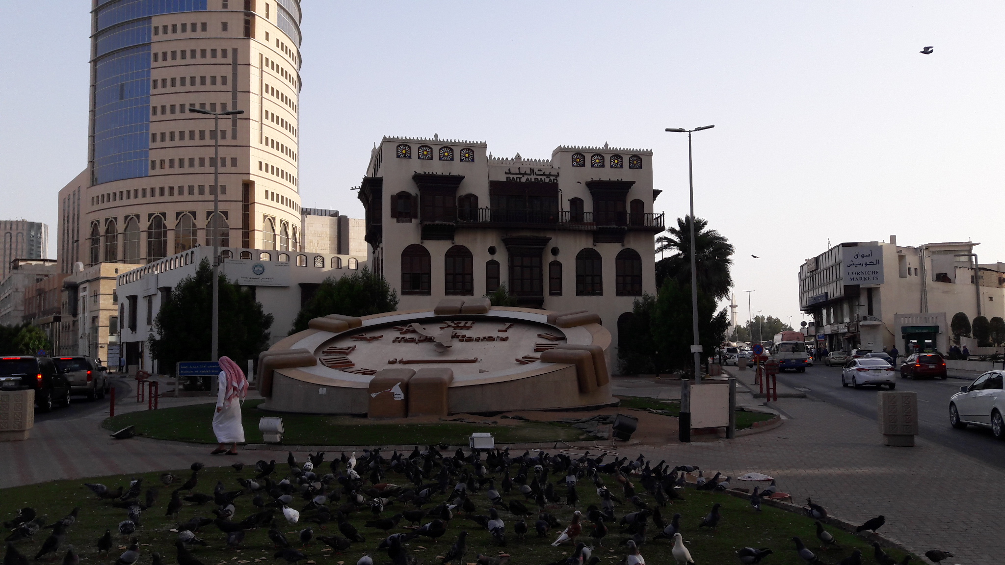 Bait Al Balad building and clock monument in Jeddah's historic Al Balad district with traditional Hijazi architecture