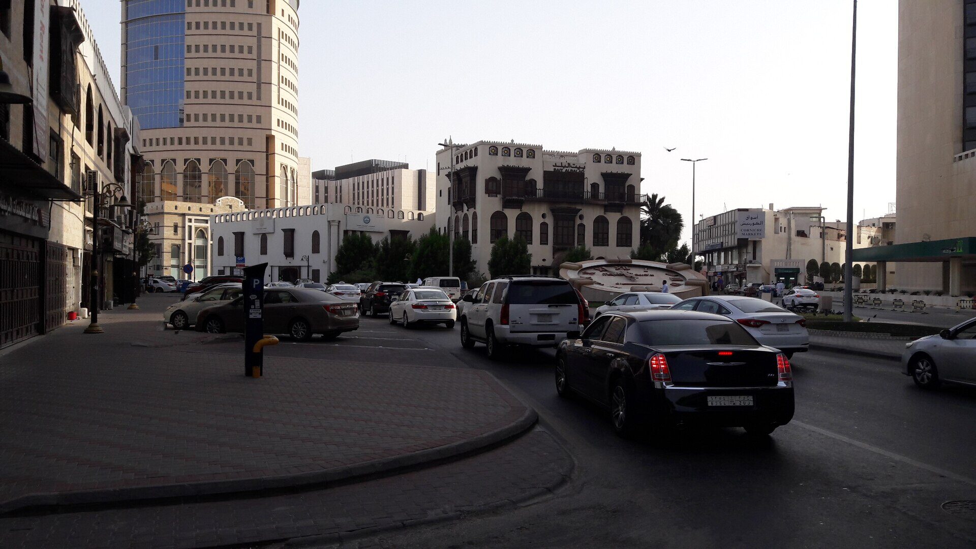 Traditional Hejazi architecture in Jeddah's Al-Balad historic district with coral-stone buildings and wooden balconies