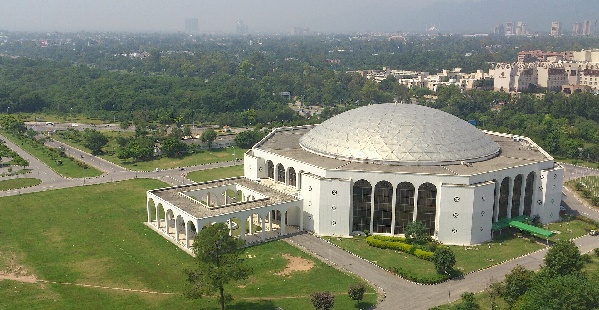Jinnah Convention Centre in Islamabad, Pakistan — the diplomatic venue where Vance-Araghchi talks took place on April 11-12, 2026 amid the Iran ceasefire crisis