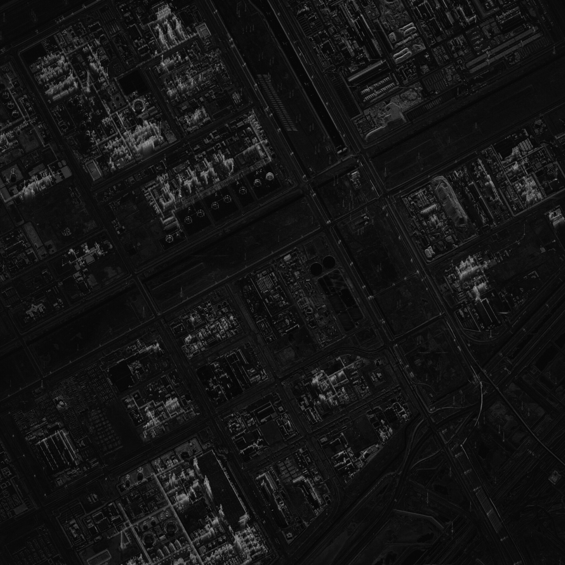 UMBRA SAR radar satellite image of Al Jubayl industrial city, Eastern Province, Saudi Arabia, February 18 2026 — three weeks before Iranian strikes began targeting the complex