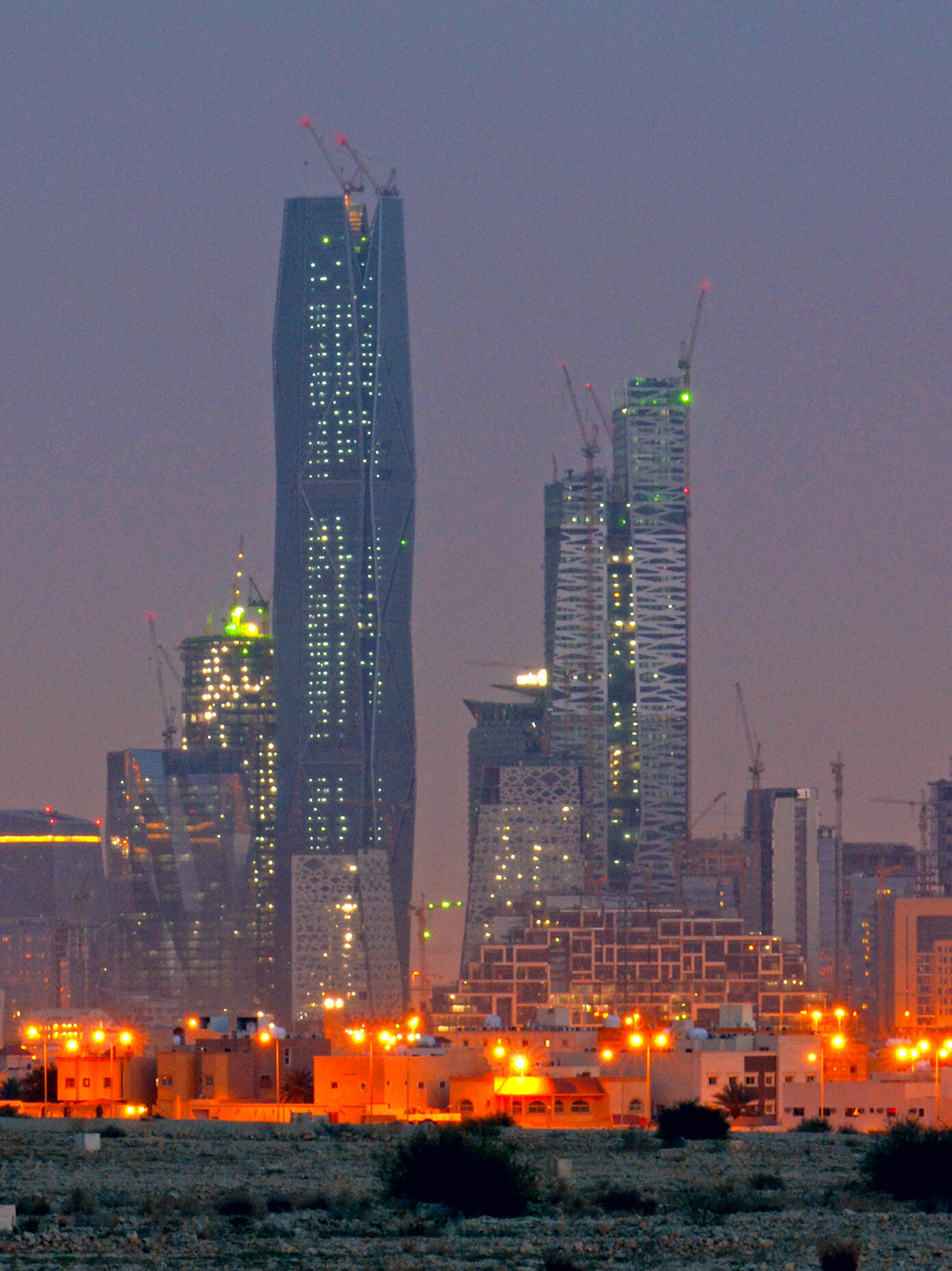 King Abdullah Financial District KAFD in Riyadh with modern towers and construction