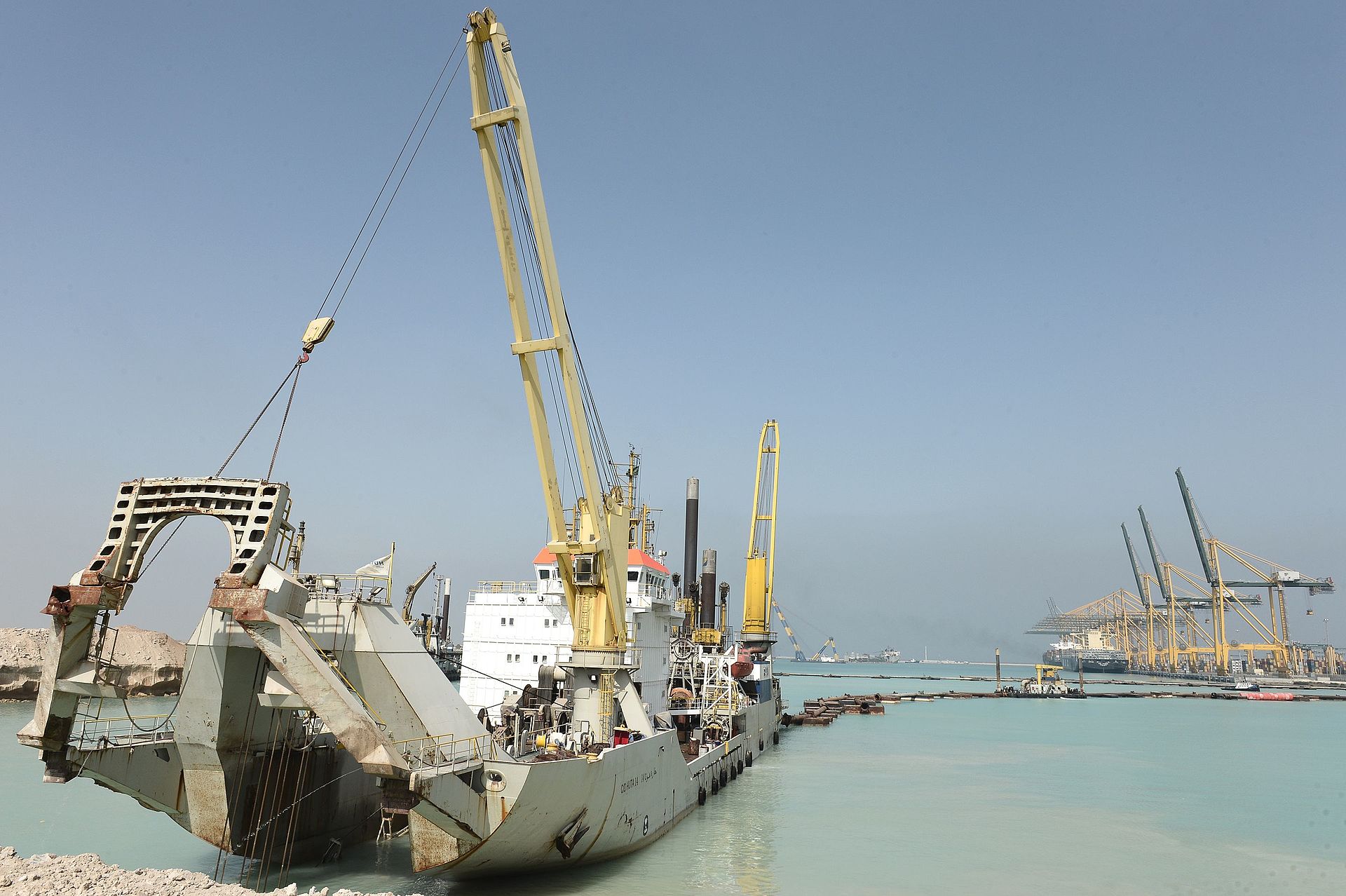 King Abdullah Port under construction at King Abdullah Economic City, Saudi Arabia, Red Sea coast