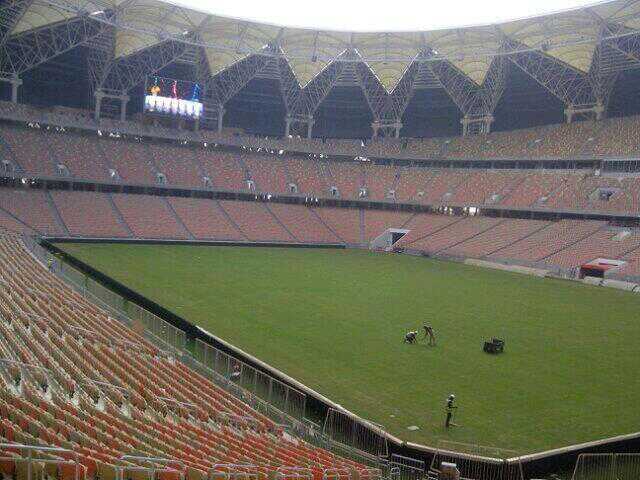 Interior view of King Abdullah Sports City stadium in Jeddah, Saudi Arabia, which hosts the Next Gen ATP Finals tennis tournament