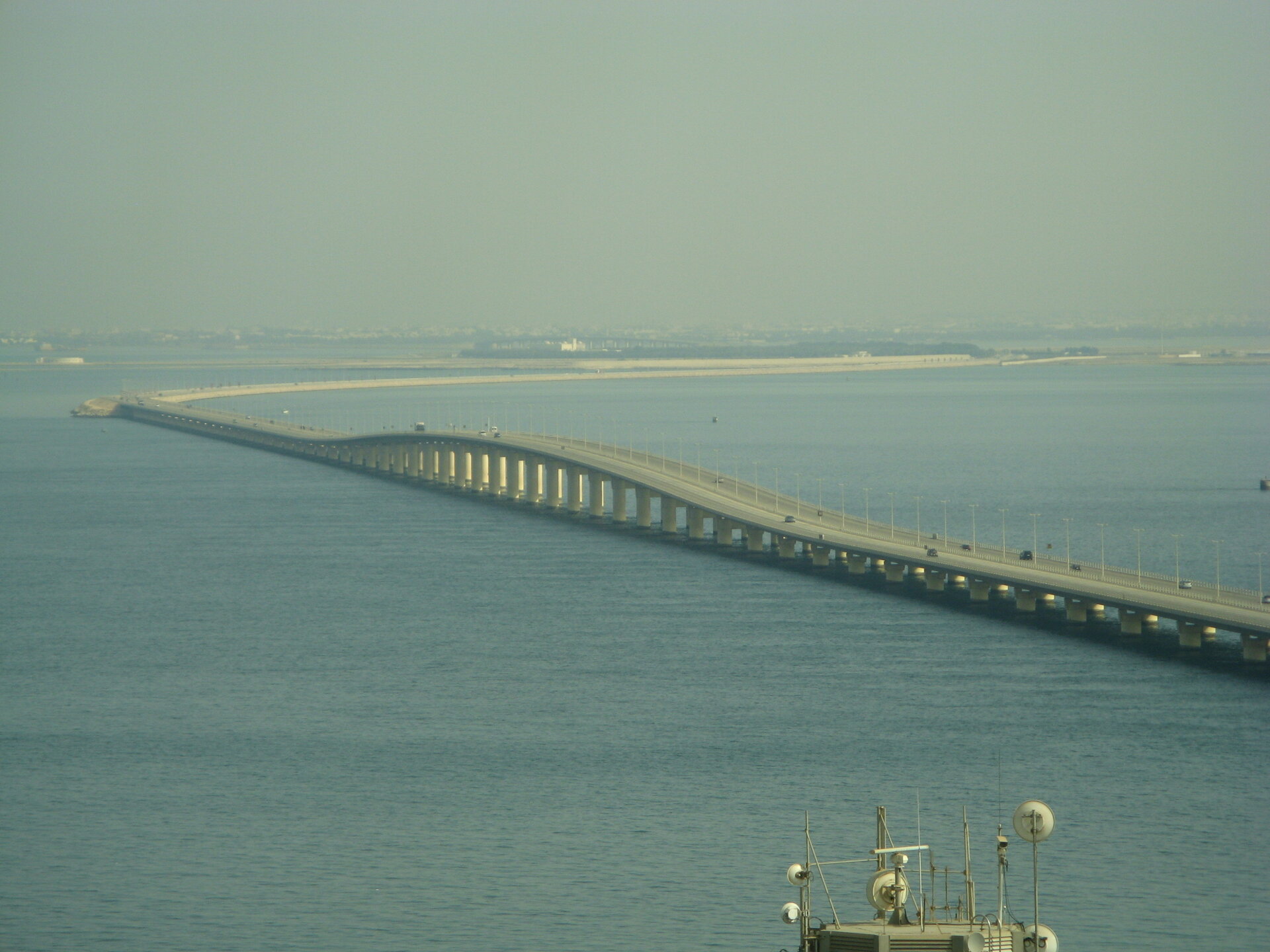 King Fahd Causeway stretching across the Arabian Gulf between Saudi Arabia and Bahrain