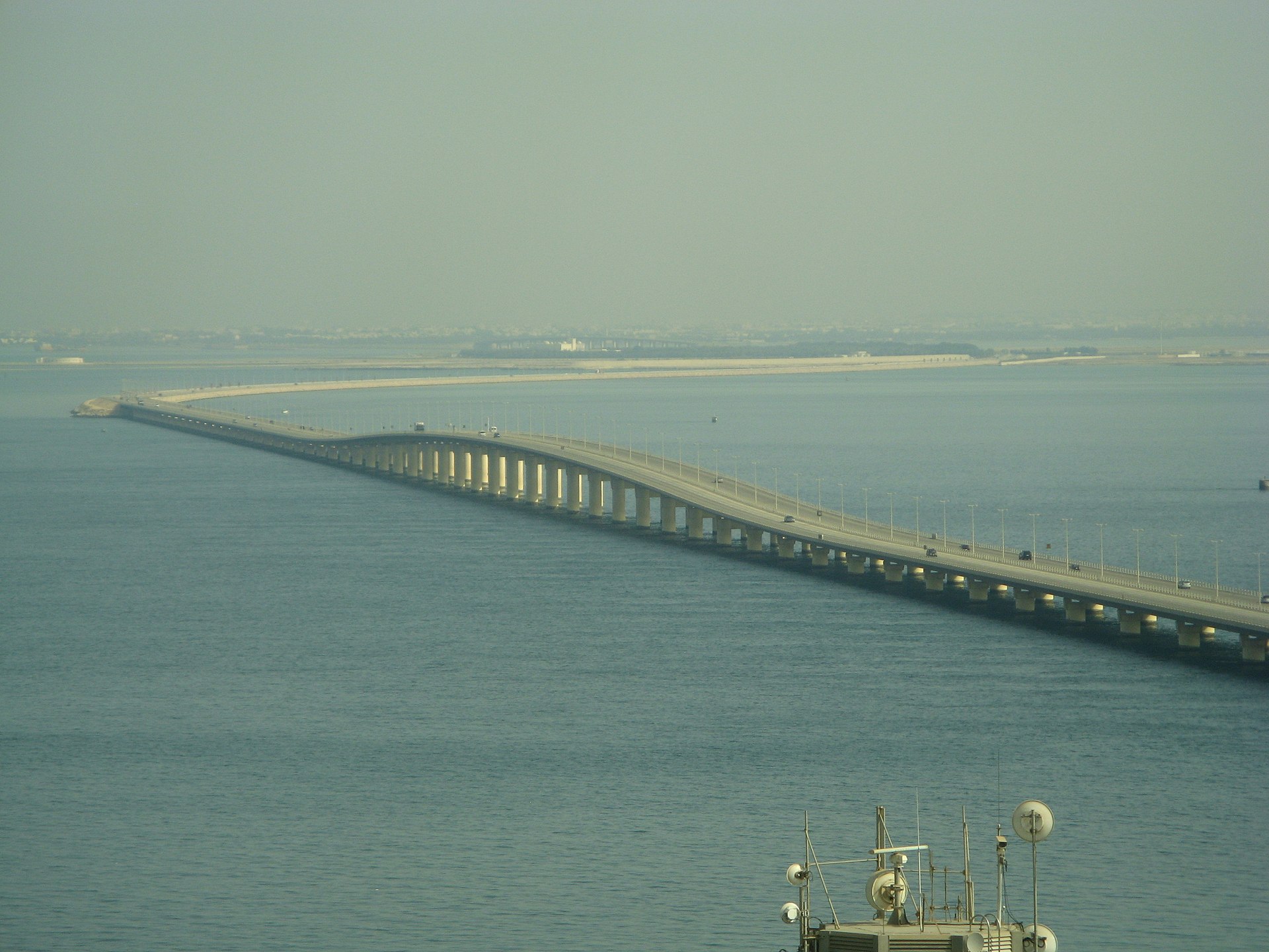 King Fahd Causeway bridge spanning the Arabian Gulf between Saudi Arabia and Bahrain
