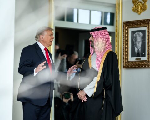 Mohammed bin Salman and Donald Trump in bilateral meeting at the White House, November 2025
