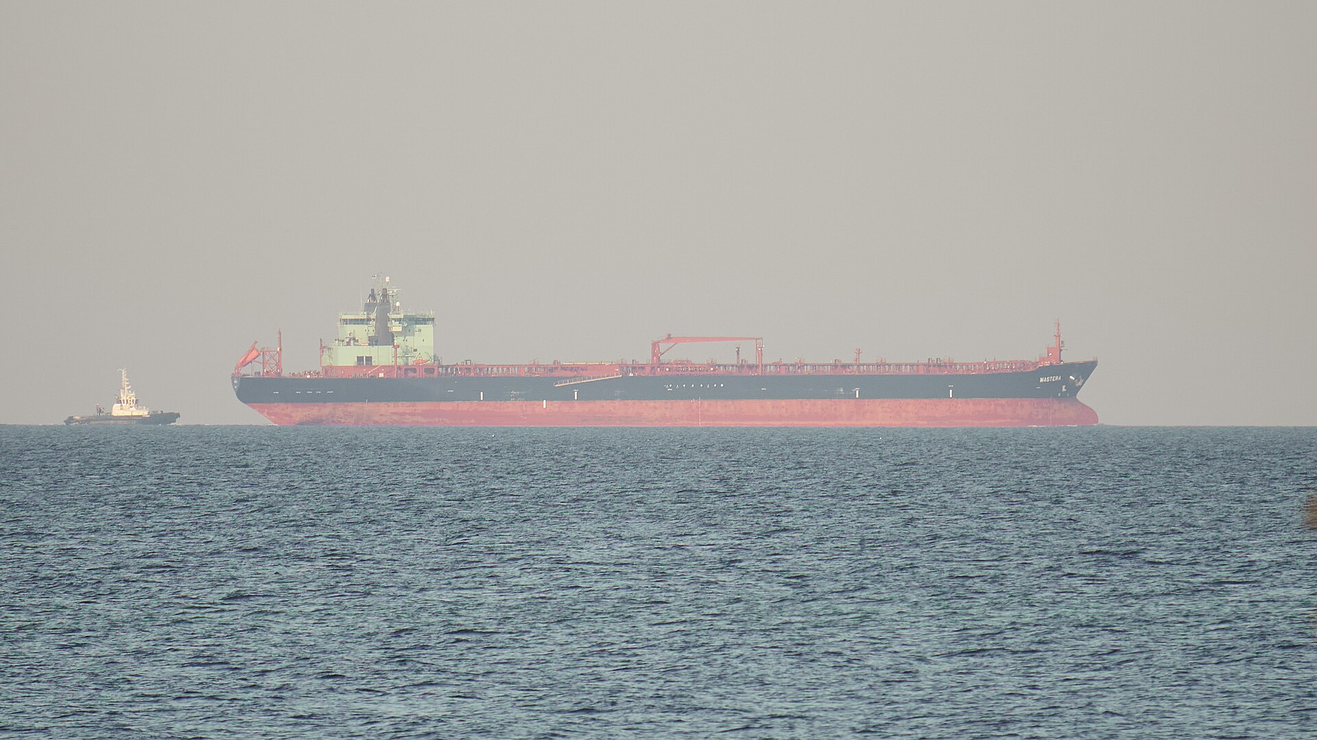 MT Mastera crude oil tanker approaching Primorsk harbour on the Baltic Sea, the primary Russian Urals crude export terminal