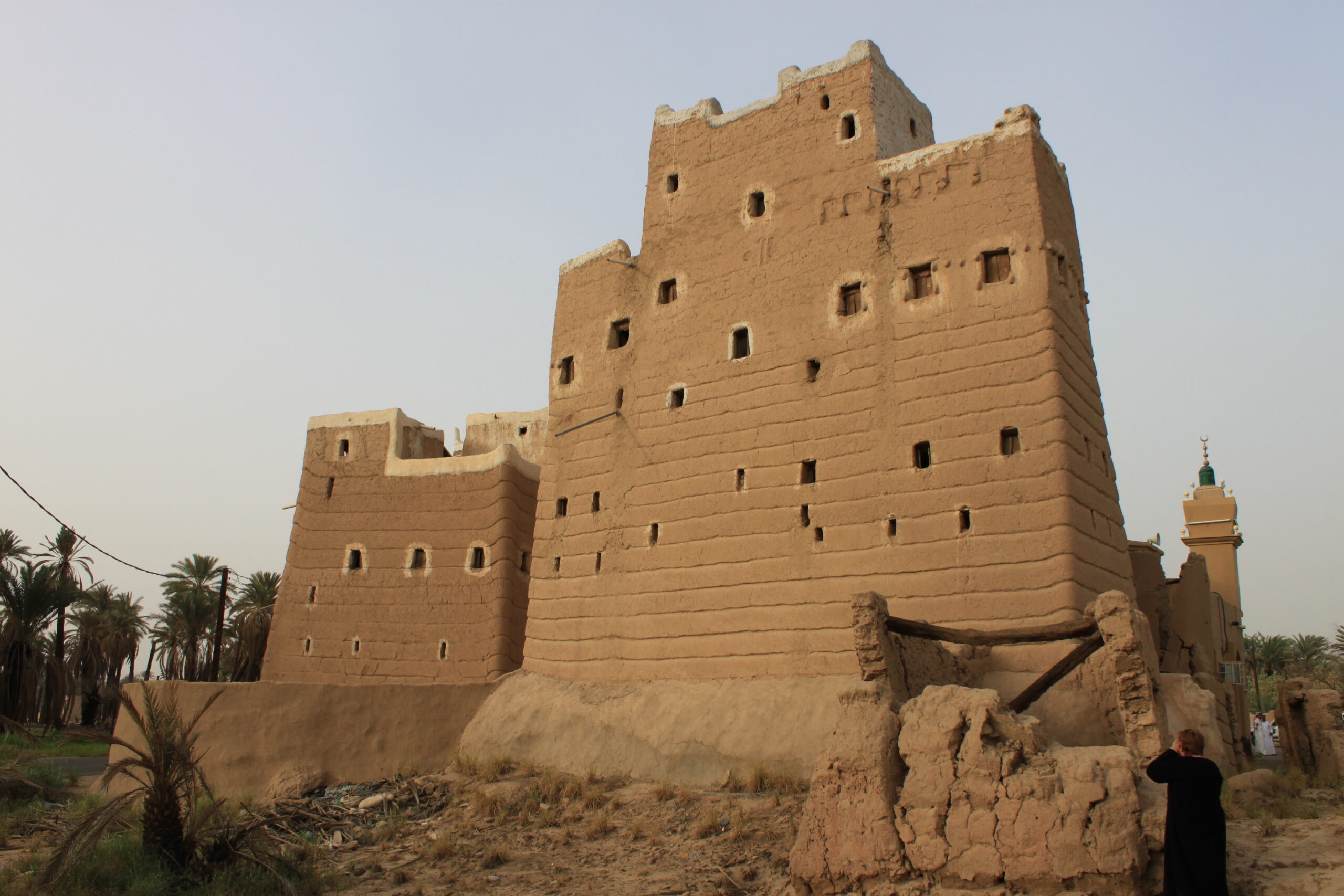 Traditional multi-storey mud-brick tower house in Najran, Saudi Arabia