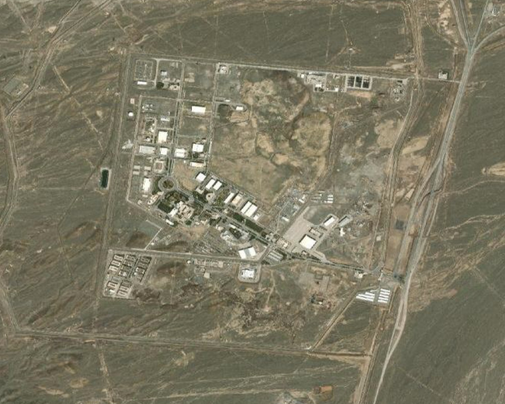 NASA satellite imagery of the Natanz nuclear enrichment facility in central Iran, the primary site of Iran's uranium enrichment program