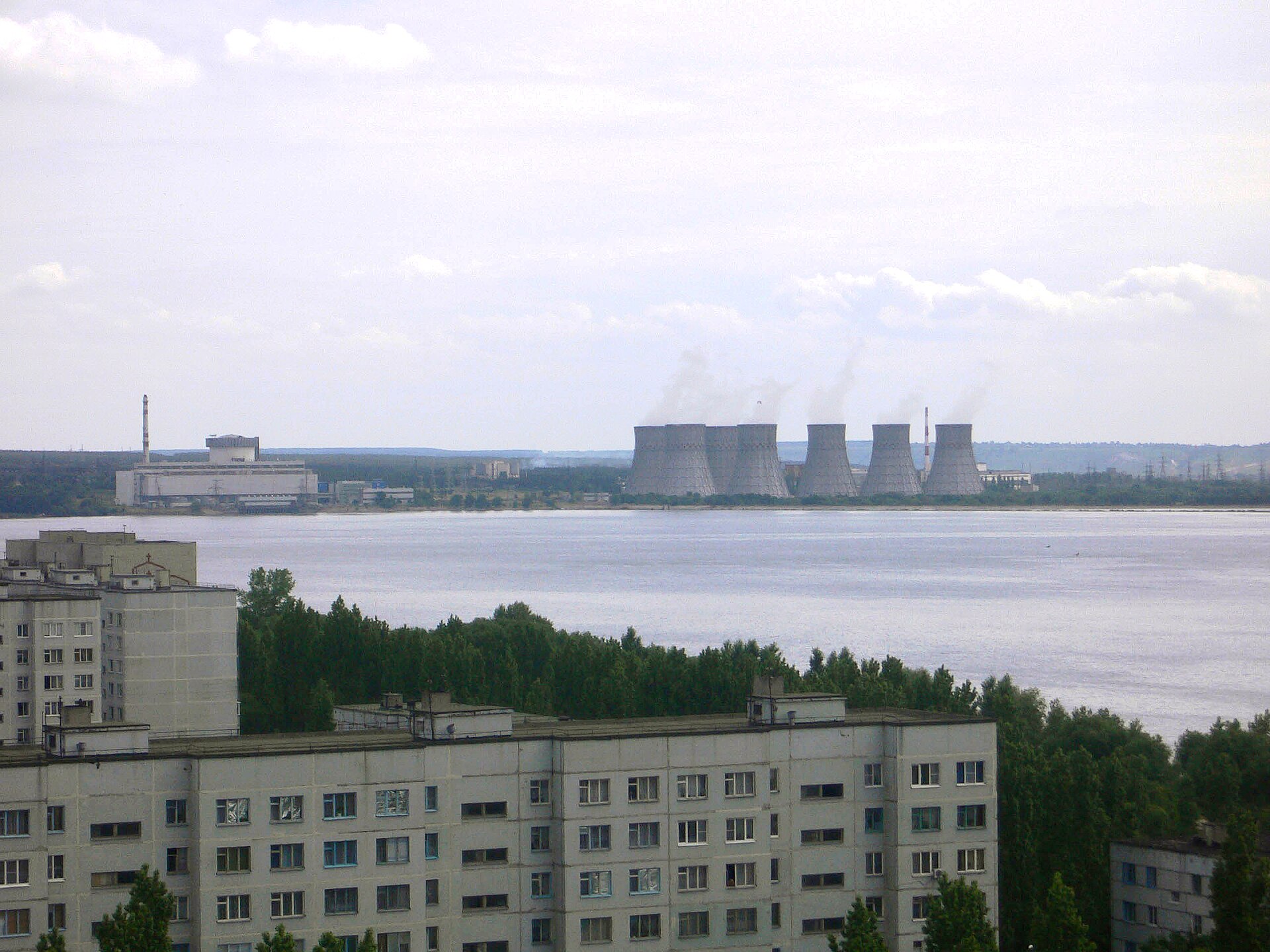 Novovoronezhskaya Nuclear Power Plant Russia with cooling towers, operated by Rosatom