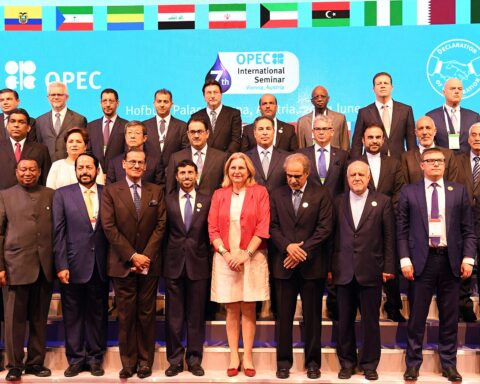 OPEC ministers and energy officials group photograph at the 7th OPEC International Seminar, Vienna 2018