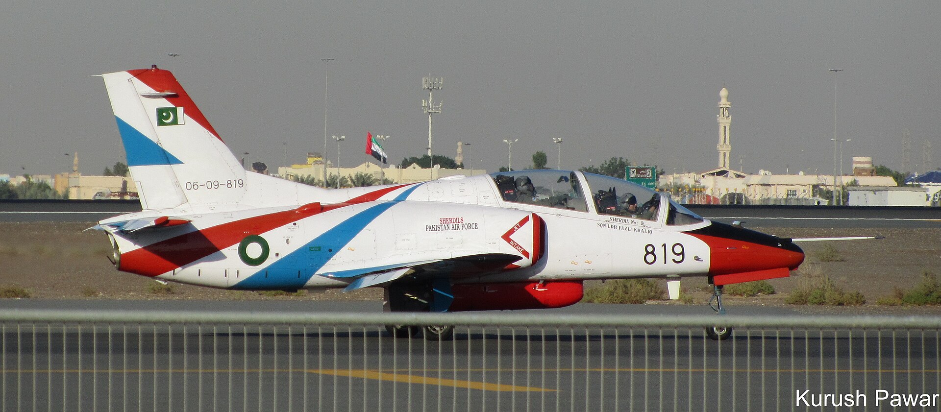 Pakistan Air Force Hongdu K-8 Karakorum light attack and jet trainer aircraft at Dubai airshow