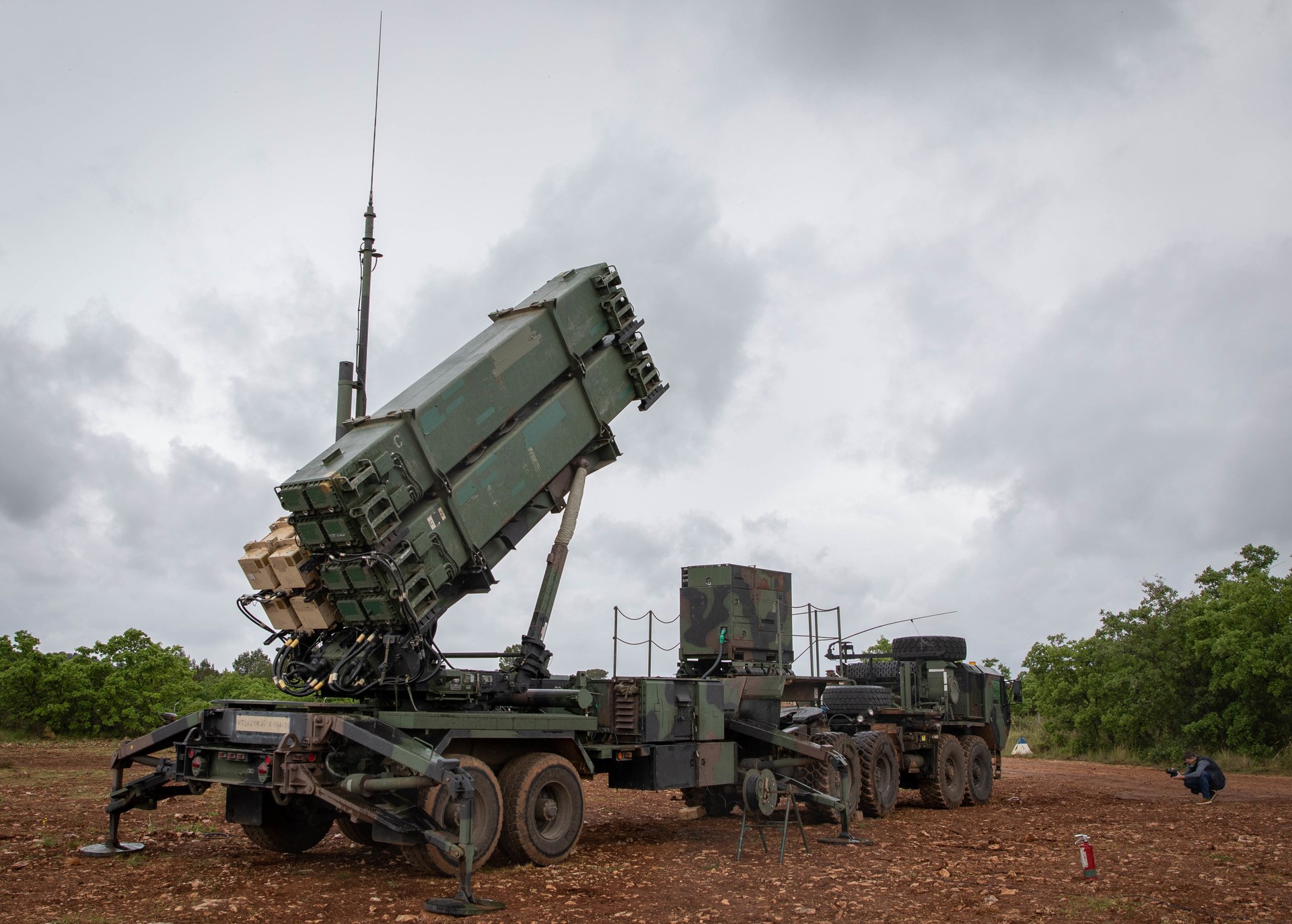 US Army Patriot PAC-3 missile launcher system deployed in field position — Saudi Arabia maintains approximately 400 PAC-3 interceptors to protect Hajj pilgrims in 2026, down from 2,800 pre-war