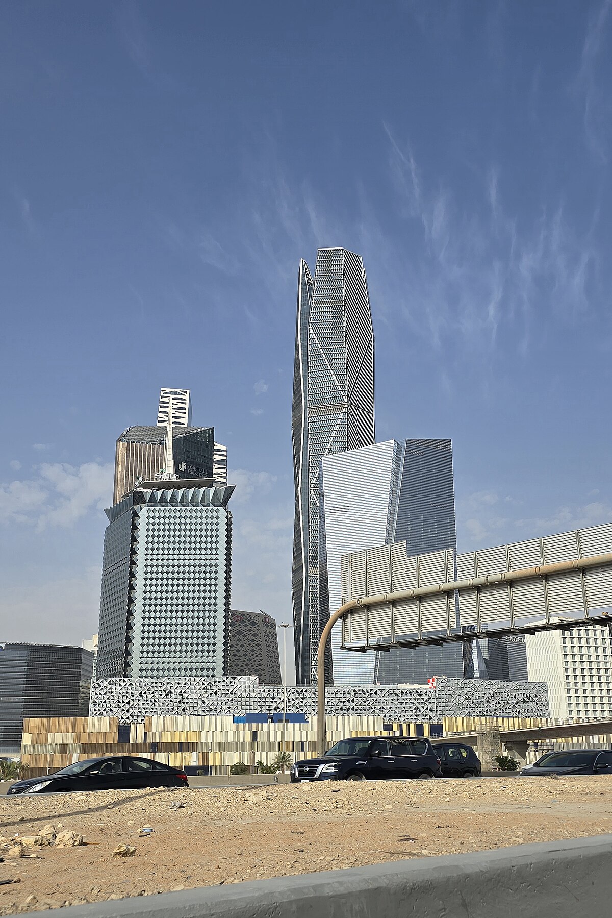 Public Investment Fund Tower in Riyadh King Abdullah Financial District, photographed January 2026 — PIF headquarters from which Yasir Al-Rumayyan simultaneously chairs Aramco and governs the sovereign wealth fund
