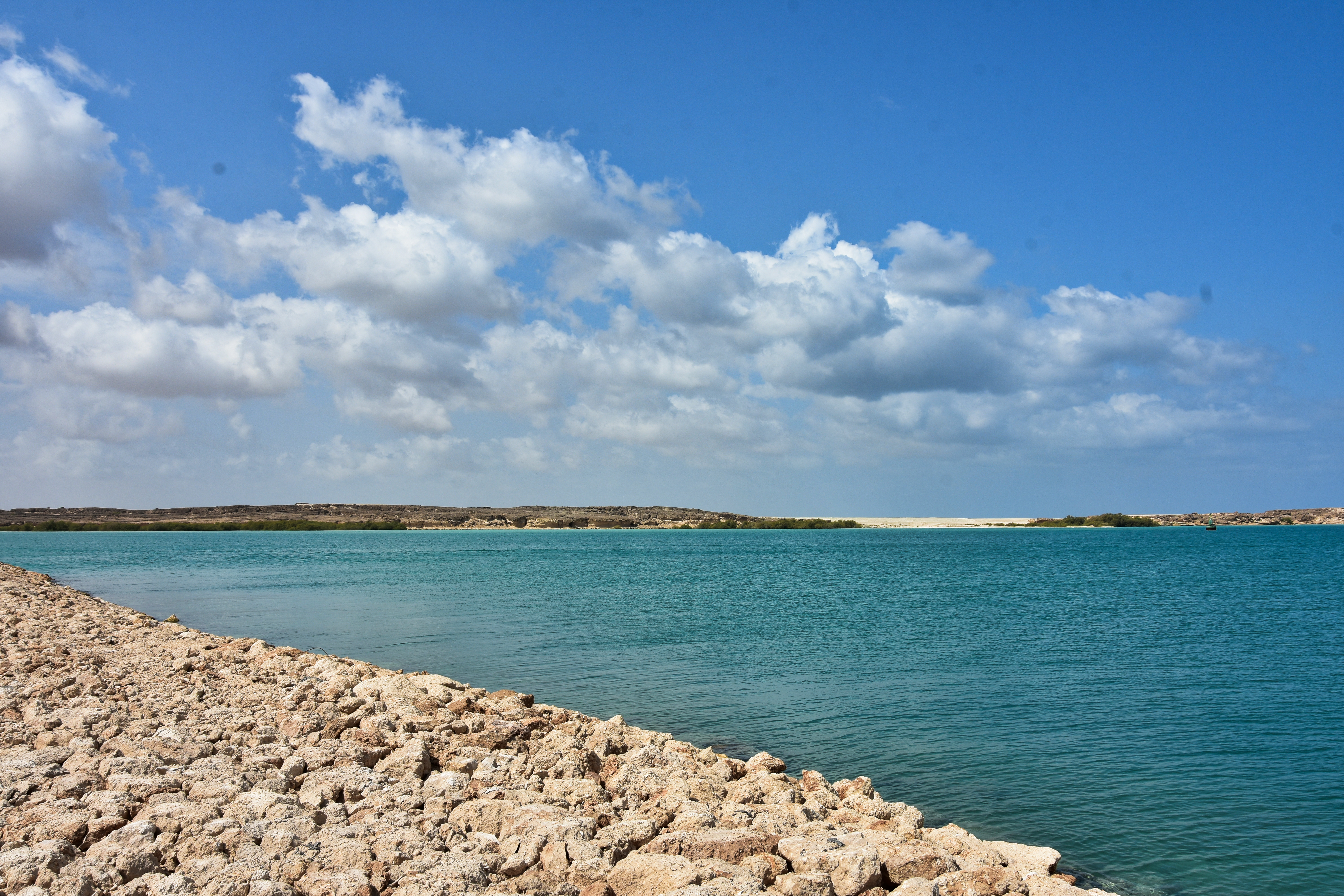 Turquoise Red Sea waters at Farasan Island in Jazan Region, Saudi Arabia