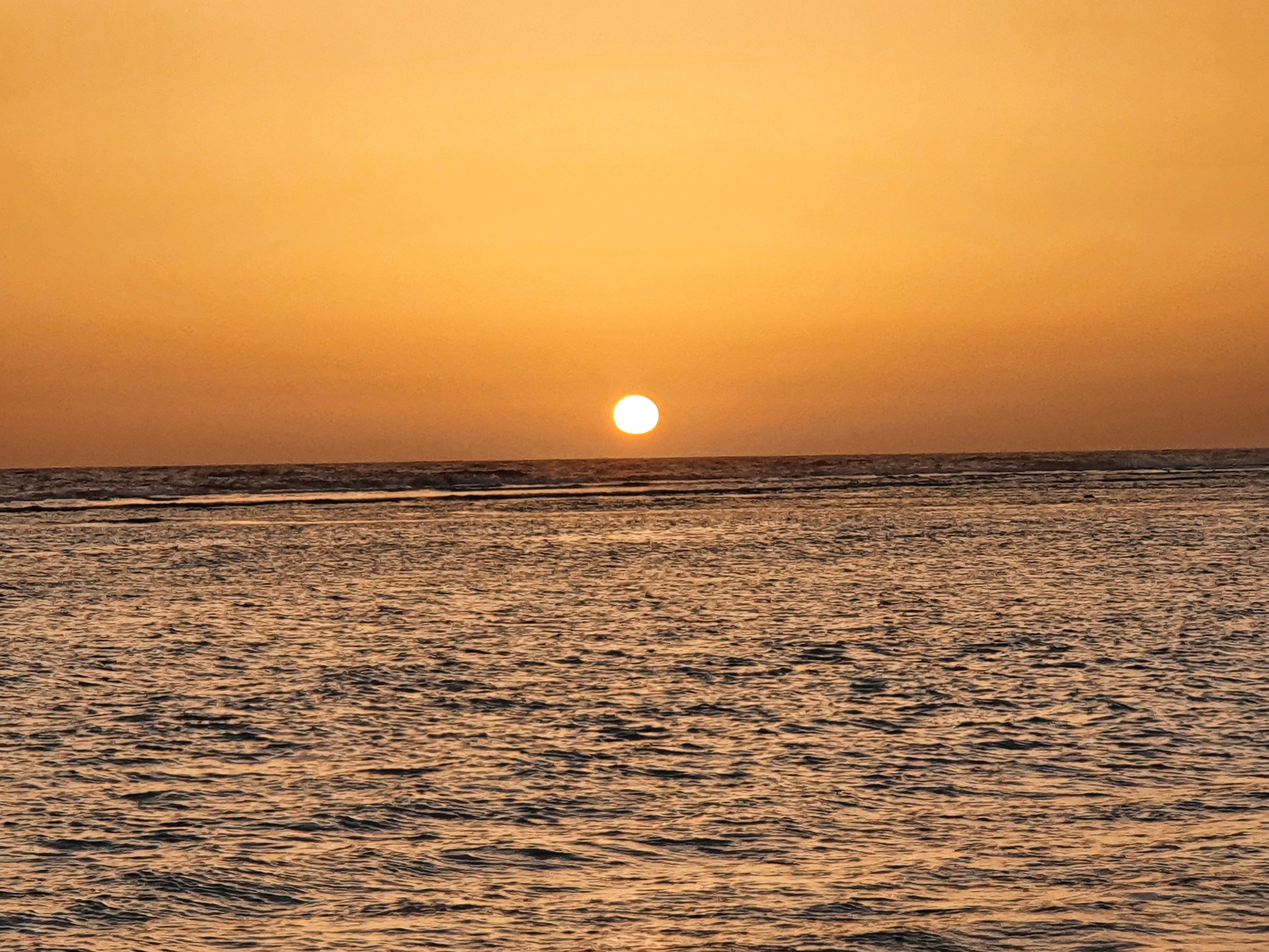 Golden sunset over the Red Sea near Umluj, Saudi Arabia