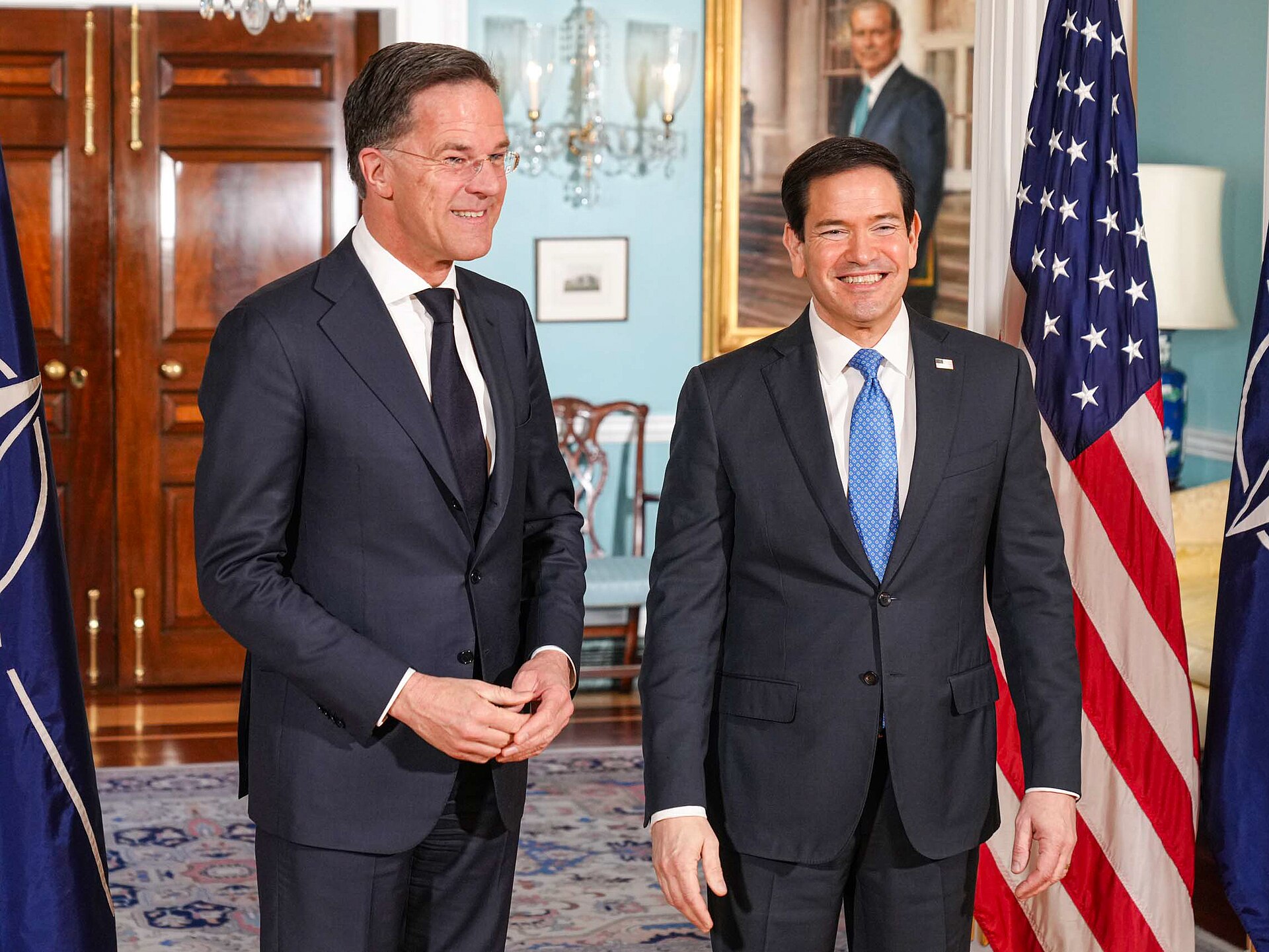 Secretary of State Marco Rubio at the State Department meeting with NATO Secretary General Mark Rutte, April 8, 2026