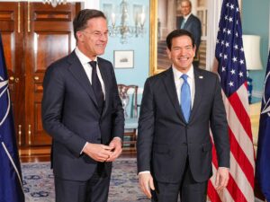 U.S. Secretary of State Marco Rubio meets with NATO Secretary General Mark Rutte at the Department of State, Washington D.C., April 8, 2026