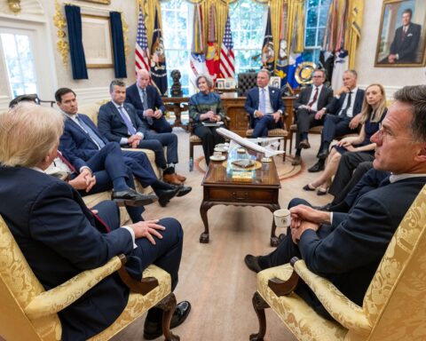 NATO Secretary General Mark Rutte meets with President Trump in the Oval Office, White House, April 2025