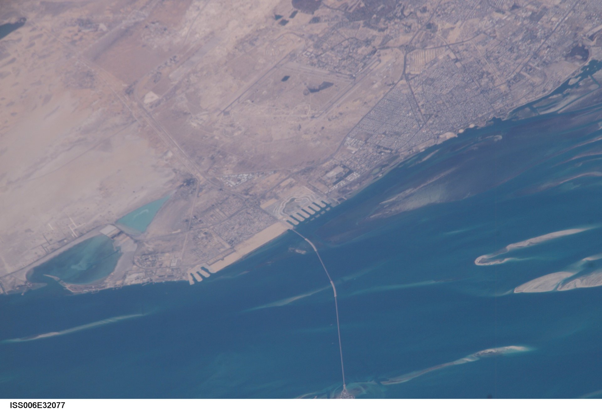 Saudi Arabia Eastern Province coast and industrial port infrastructure photographed from the International Space Station