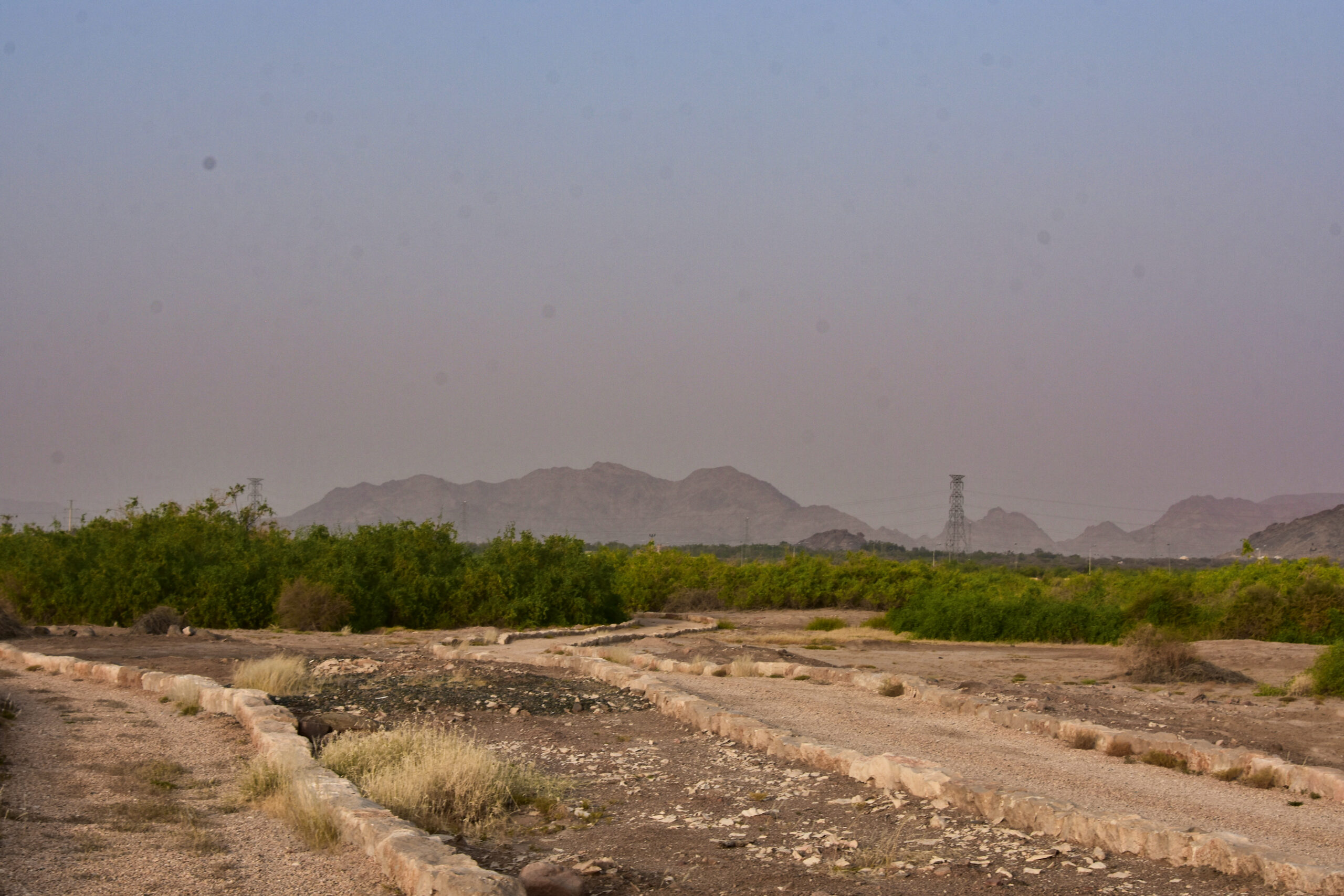 Ancient stone ruins at the Al-Ukhdud archaeological site in Najran, Saudi Arabia