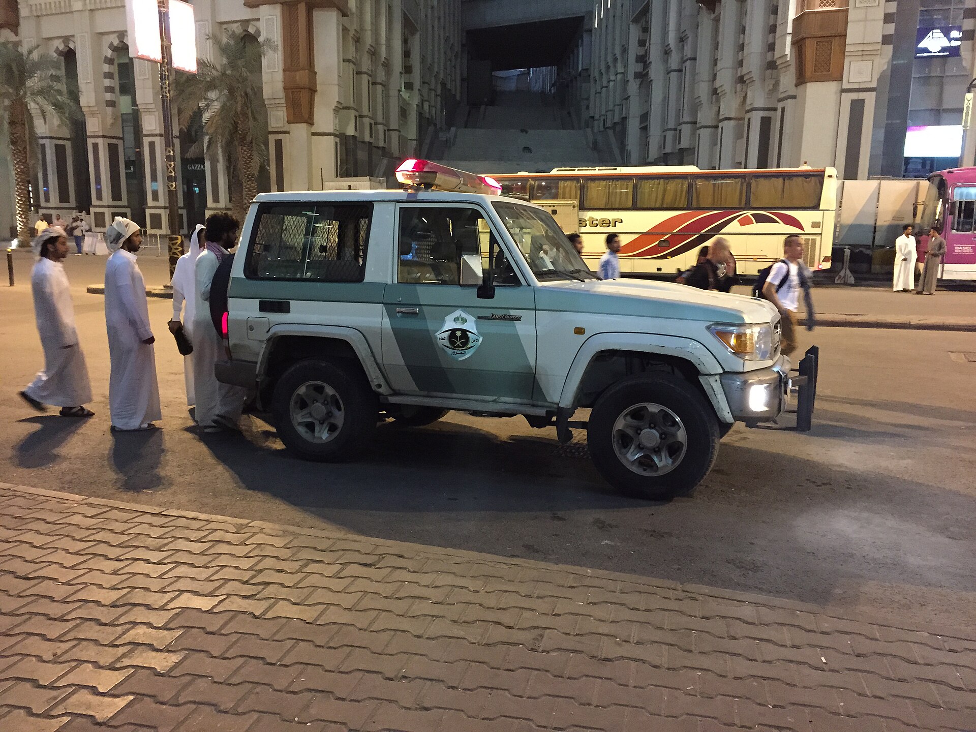 Saudi Arabia Ministry of Interior police patrol vehicle on a city street