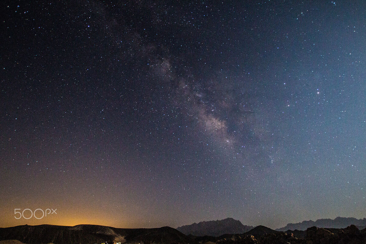 The Milky Way galaxy visible in a clear desert night sky
