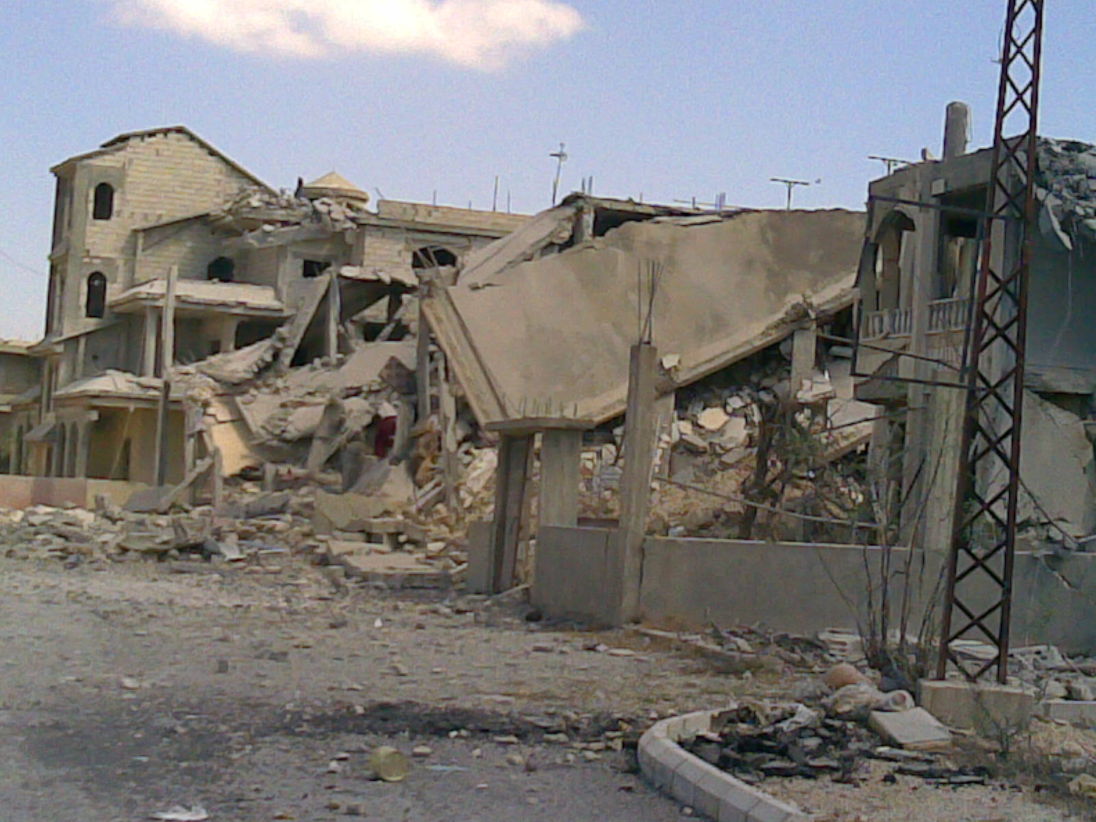 Destroyed residential building in South Lebanon after Israeli airstrike, summer 2006