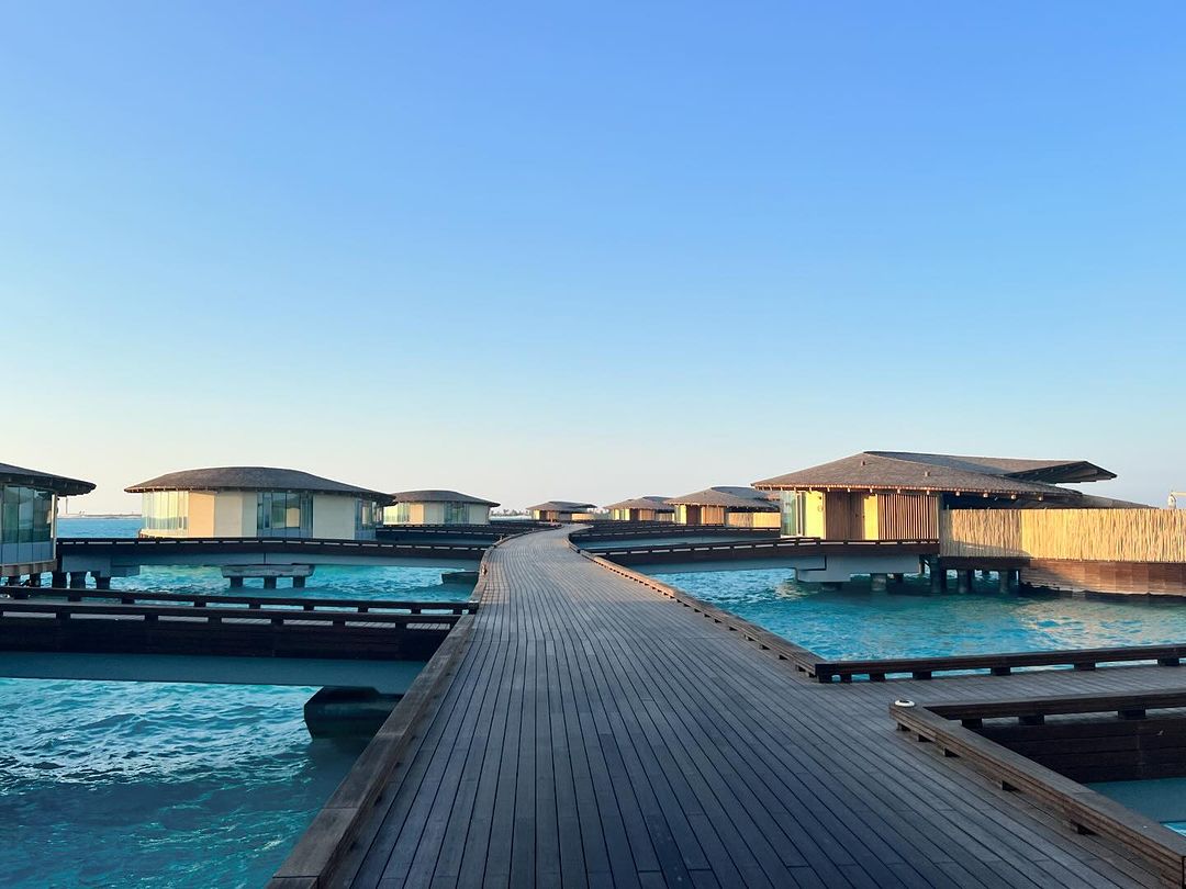 Overwater villas at the St. Regis Red Sea Resort on Ummahat Islands, Saudi Arabia