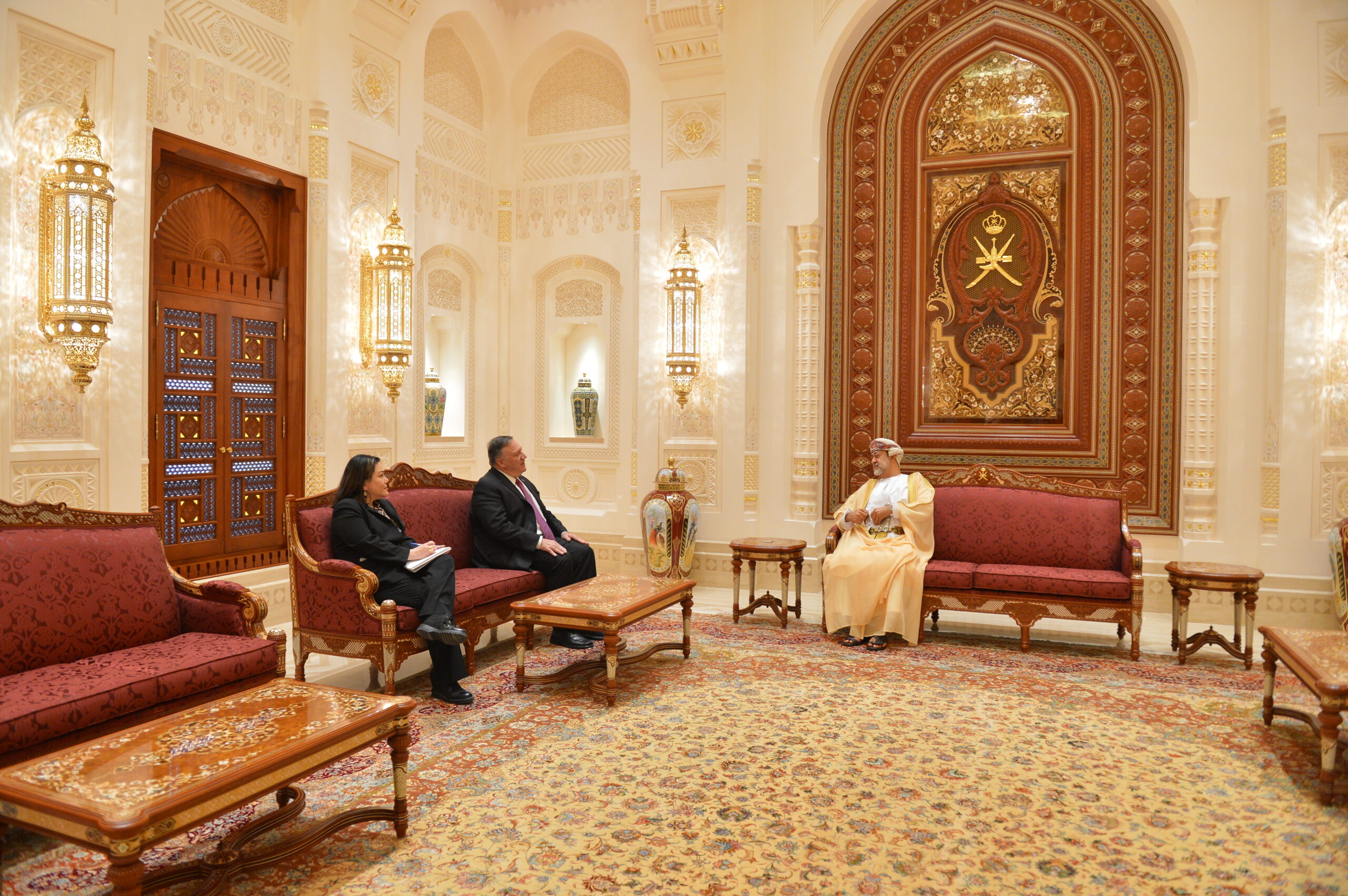 A diplomatic delegation received at the Royal Palace in Muscat — Oman has hosted US-Iran back-channel contacts since 2012. Photo: US State Department / Public Domain