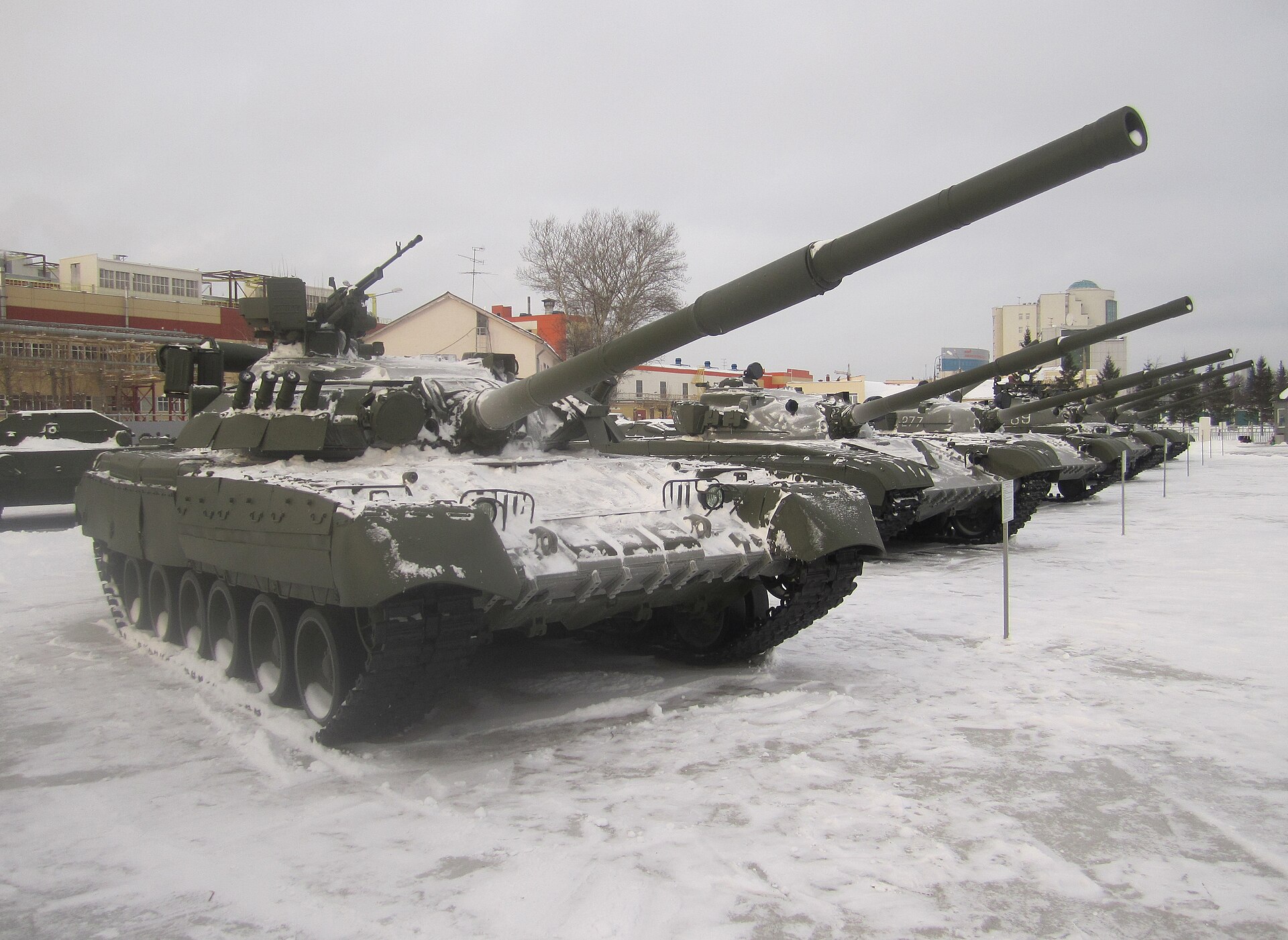 T-80UD tank column at Verkhnyaya Pyshma museum — Pakistan acquired 320 T-80UDs from Ukraine between 1997 and 1999 for 650 million dollars