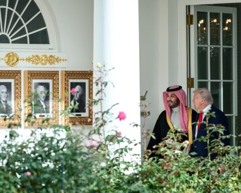 President Trump and Crown Prince Mohammed bin Salman of Saudi Arabia at the White House on November 18, 2025 — the same day the US-Saudi 123 civil nuclear agreement was signed