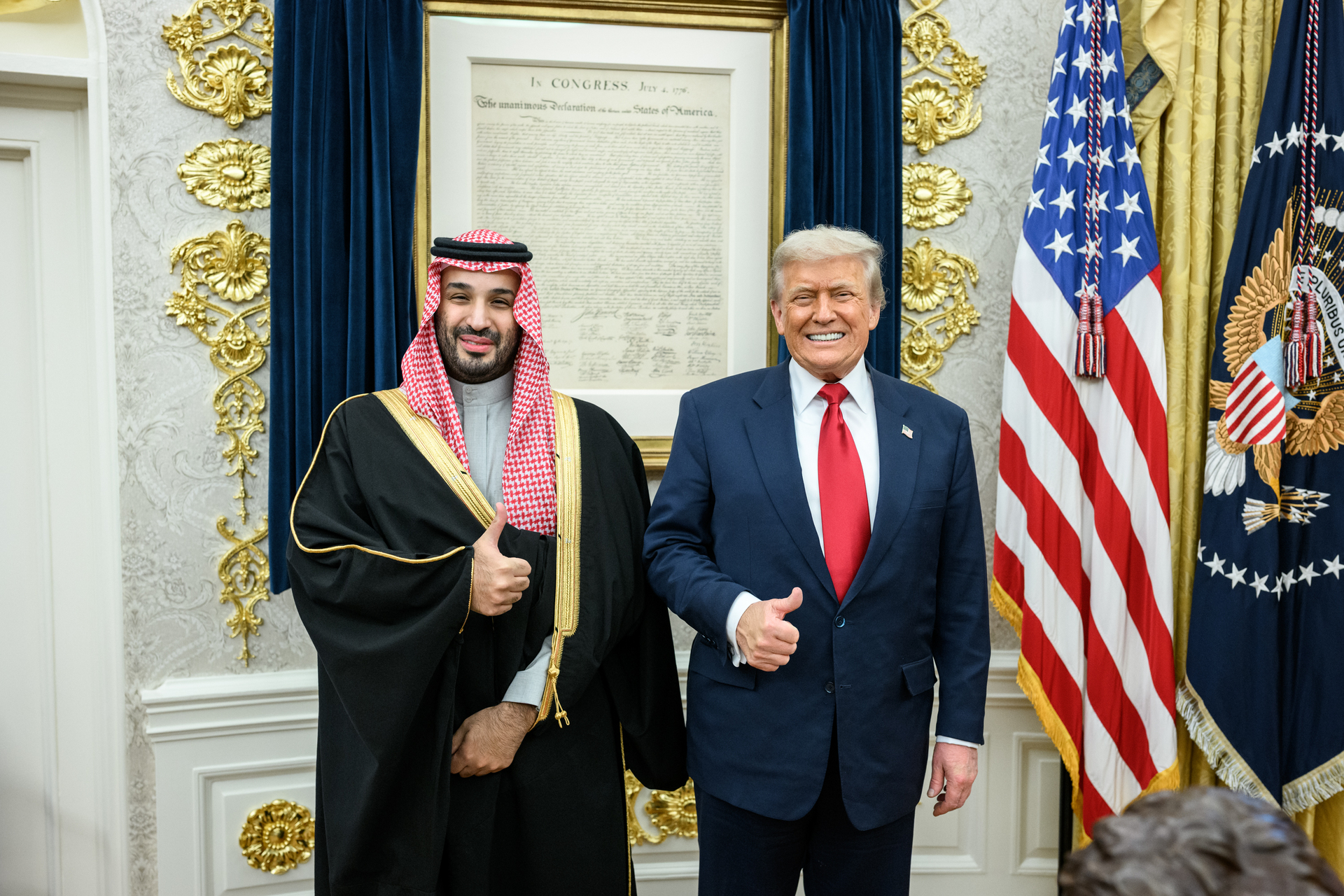 President Trump and Crown Prince Mohammed bin Salman bilateral meeting, White House Oval Office, November 18 2025