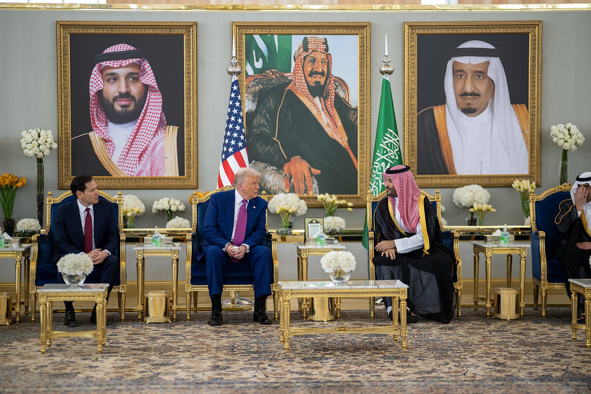 President Trump meets Saudi Crown Prince Mohammed bin Salman at King Khalid International Airport Riyadh during May 2025 state visit