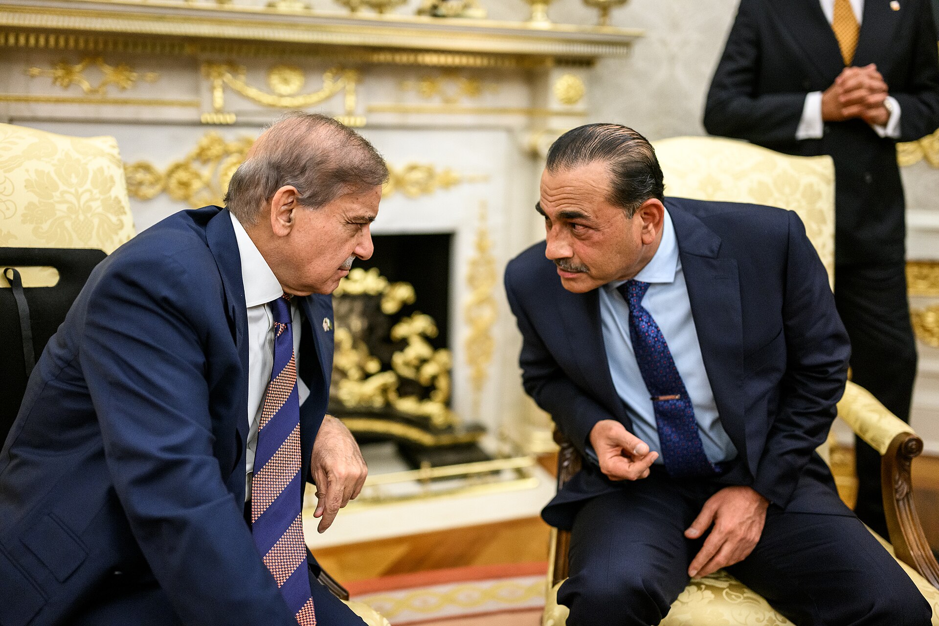 President Donald Trump meets with Pakistani Prime Minister Shehbaz Sharif and Army Chief Asim Munir at the White House, September 2025 — the personal Trump-Munir channel that became the operating system of the Islamabad Process. Photo: The White House / Public domain