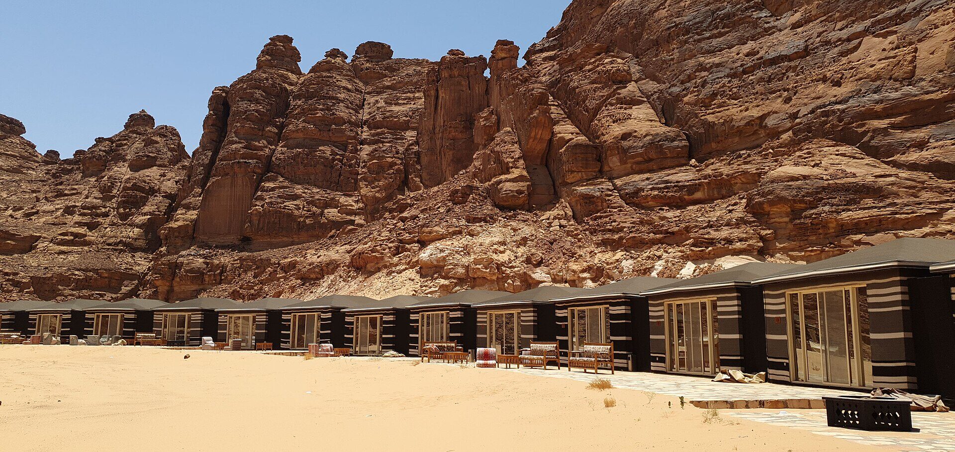 Shaden Resort in AlUla, Saudi Arabia, nestled among sandstone rock formations in the desert