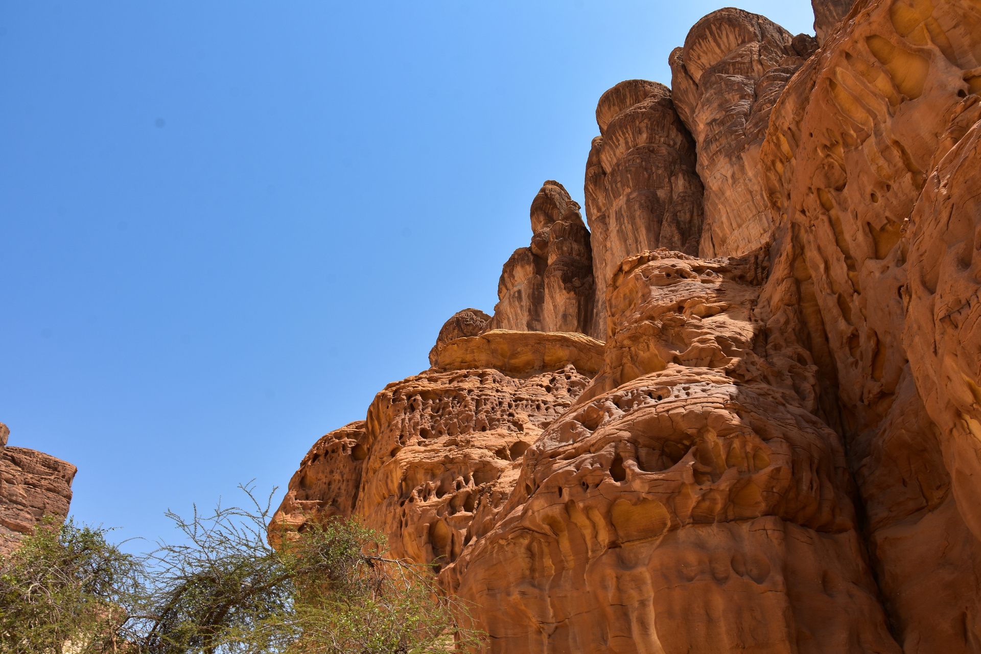 Dramatic sandstone rock formations in the AlUla valley, Saudi Arabia