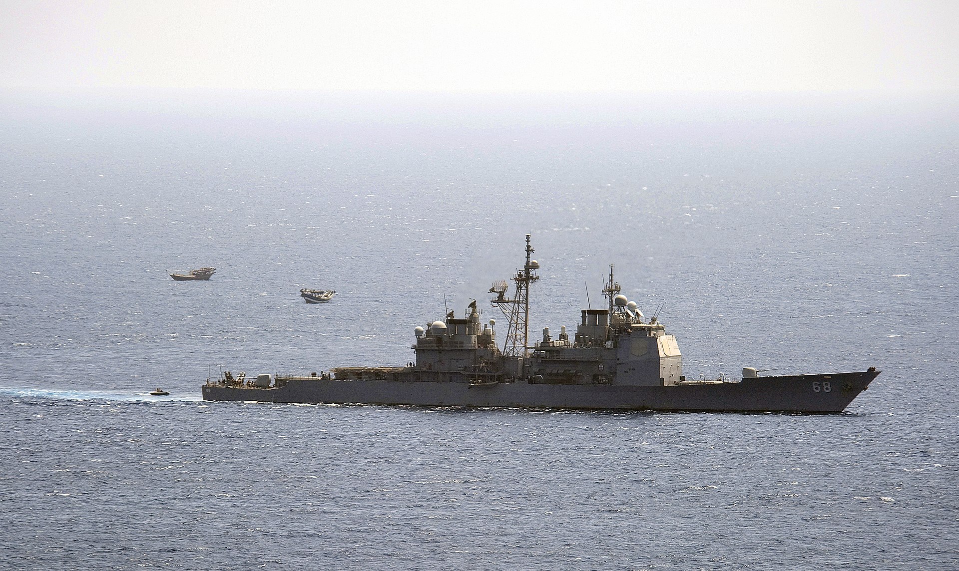 USS Anzio CG-68 deploys VBSS Visit Board Search and Seizure team to conduct maritime interdiction operations in the Gulf of Aden, 2009