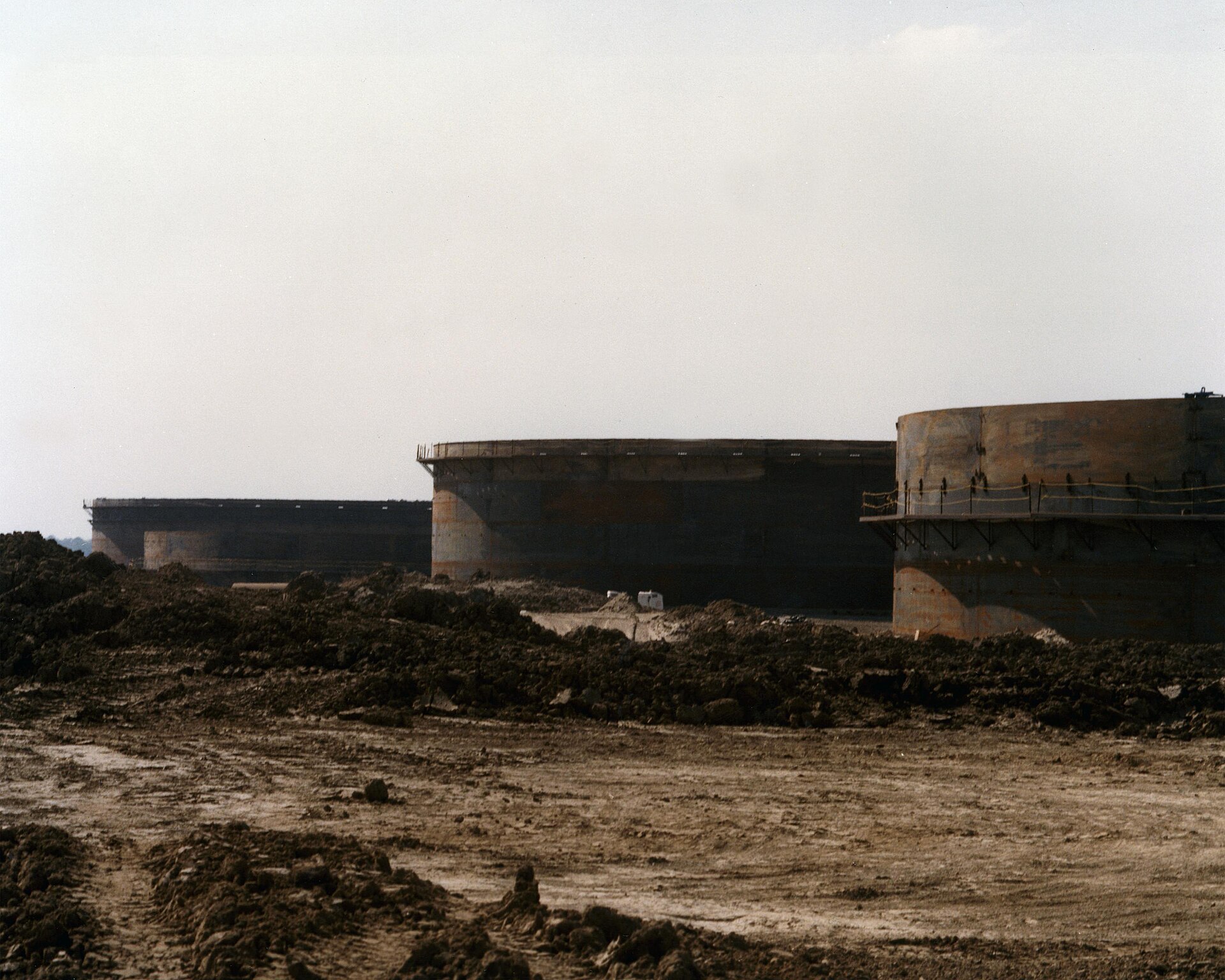 Crude oil storage tanks at the US Strategic Petroleum Reserve St. James Terminal in Louisiana