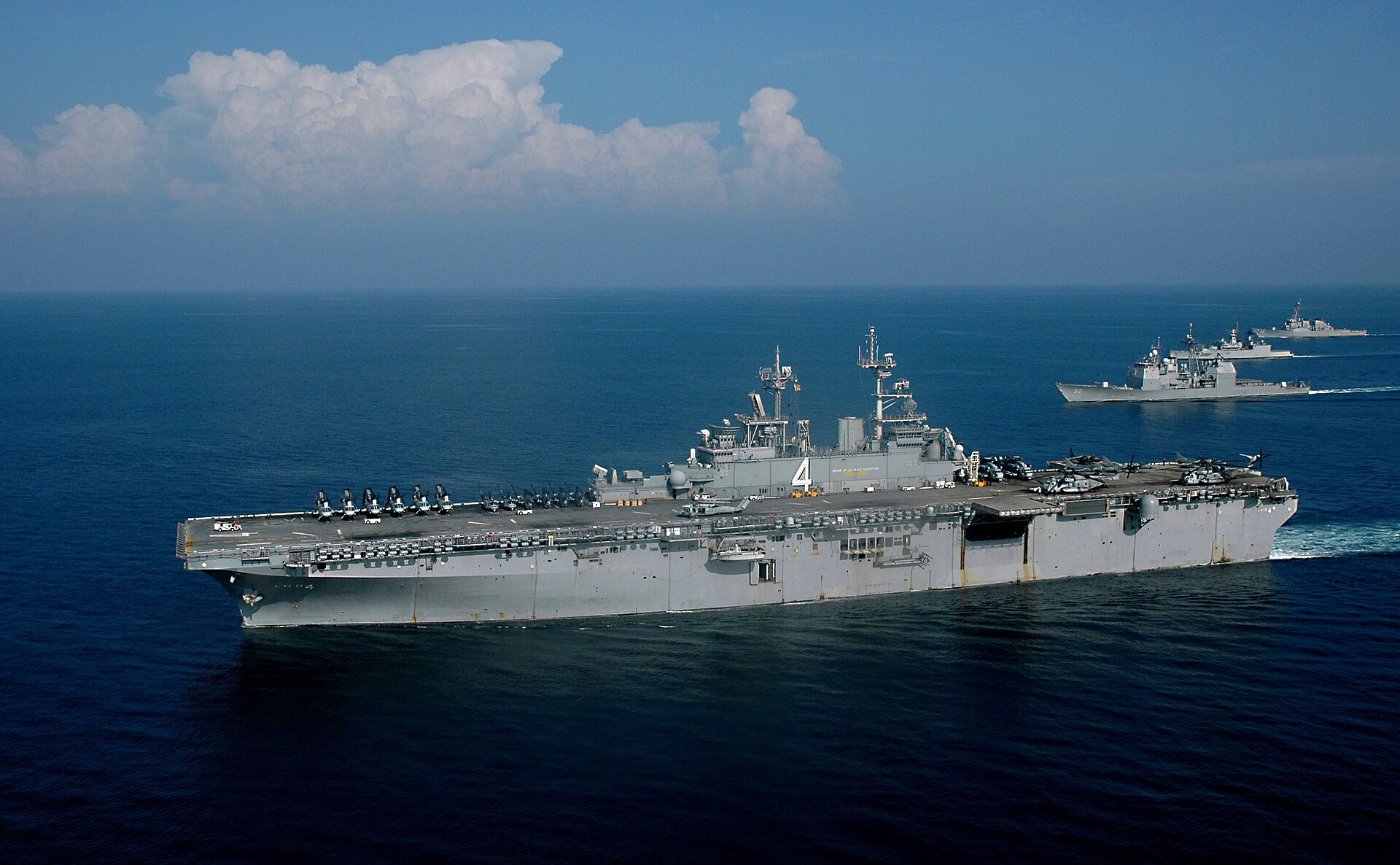 USS Boxer (LHD-4) amphibious assault ship and Boxer Expeditionary Strike Group underway in the Arabian Gulf