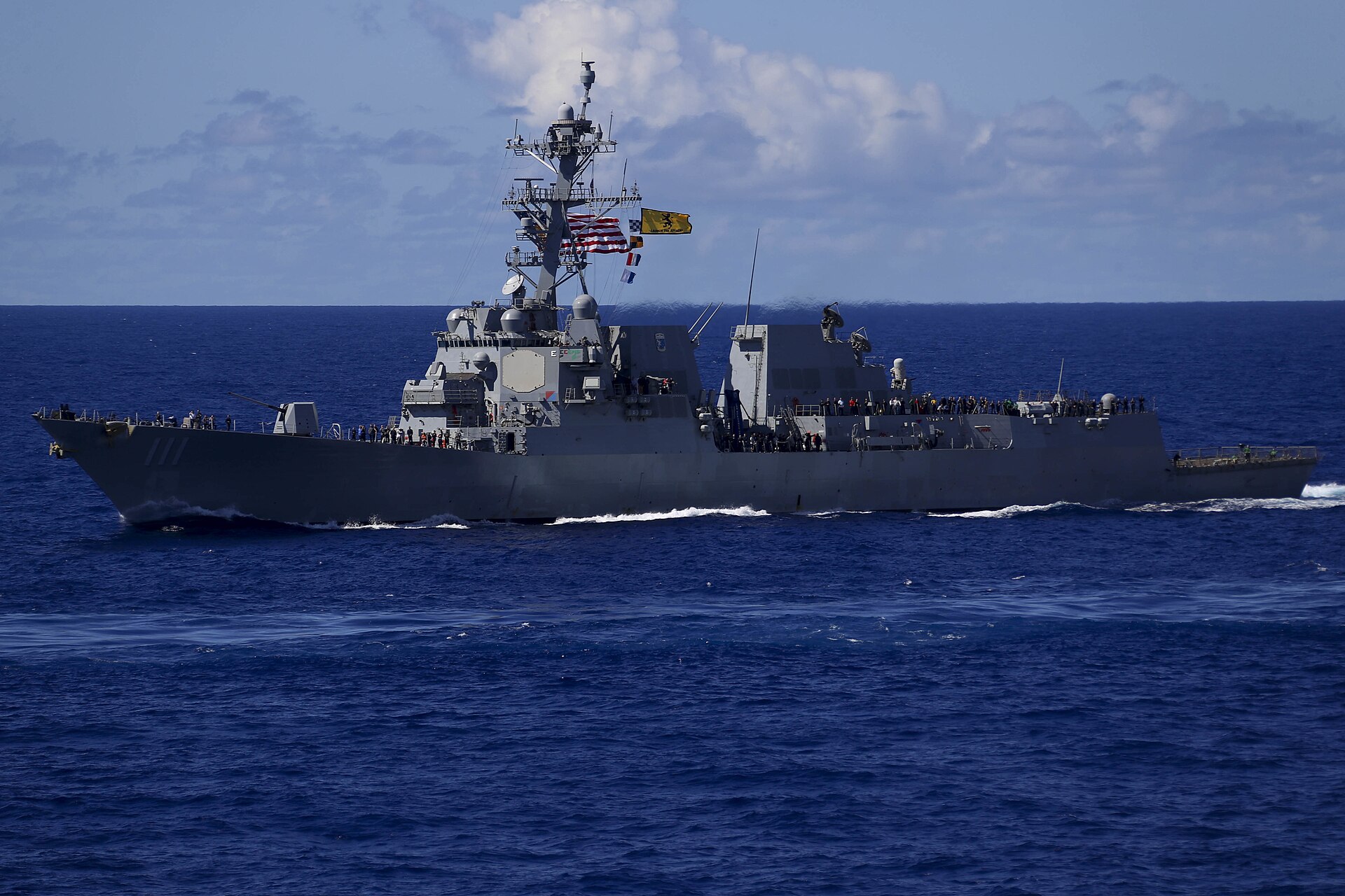 USS Spruance (DDG-111) Arleigh Burke-class guided-missile destroyer underway at sea