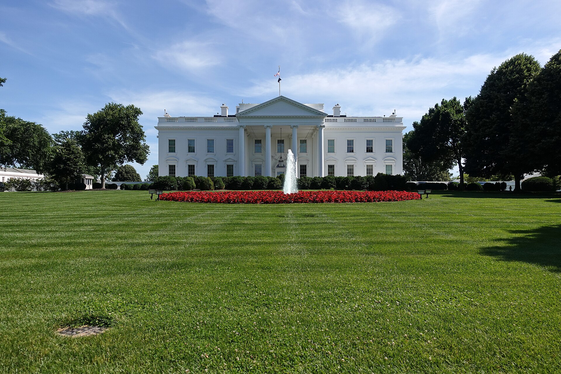 White House north facade with American flag, Washington D.C., June 2024
