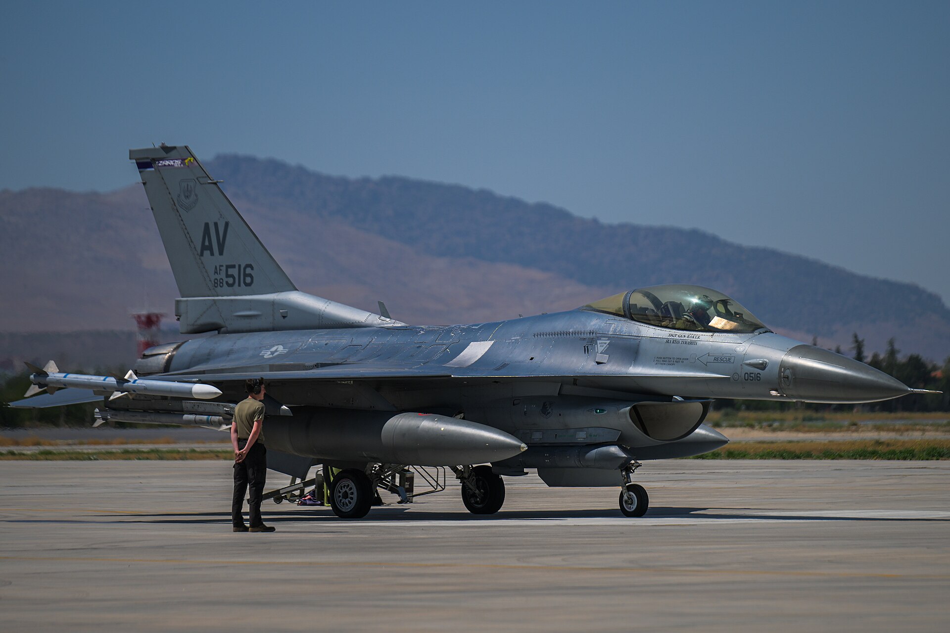US Air Force F-16 Fighting Falcon on the runway at Exercise Anatolian Eagle 2025 in Turkey — NATO's annual multinational air exercise hosted at Konya Air Base demonstrates Turkey's dual role bridging NATO capabilities and STEP security architecture
