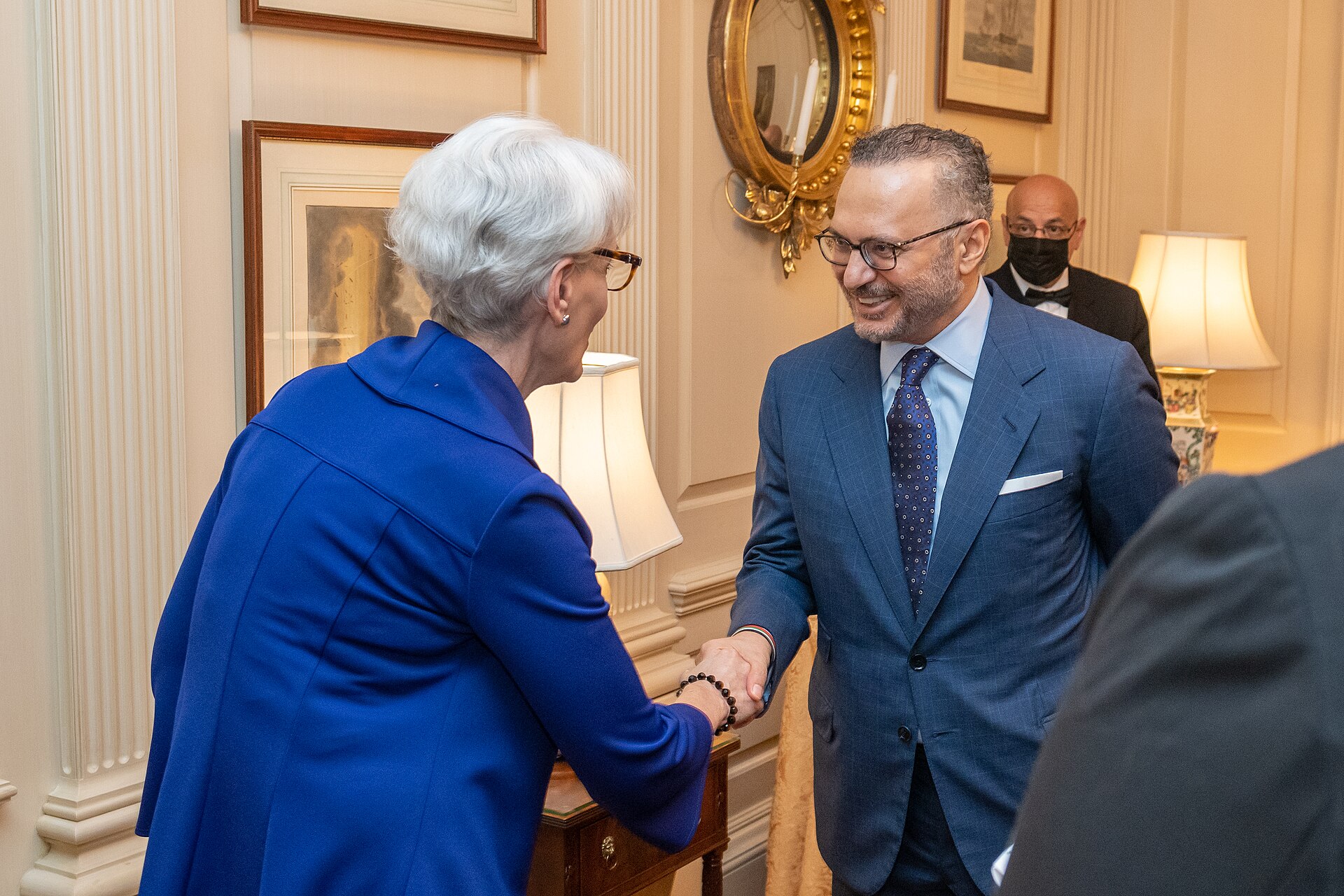 Anwar Gargash, UAE Presidential Adviser, meets with US Deputy Secretary of State Wendy Sherman in Washington D.C., 2021