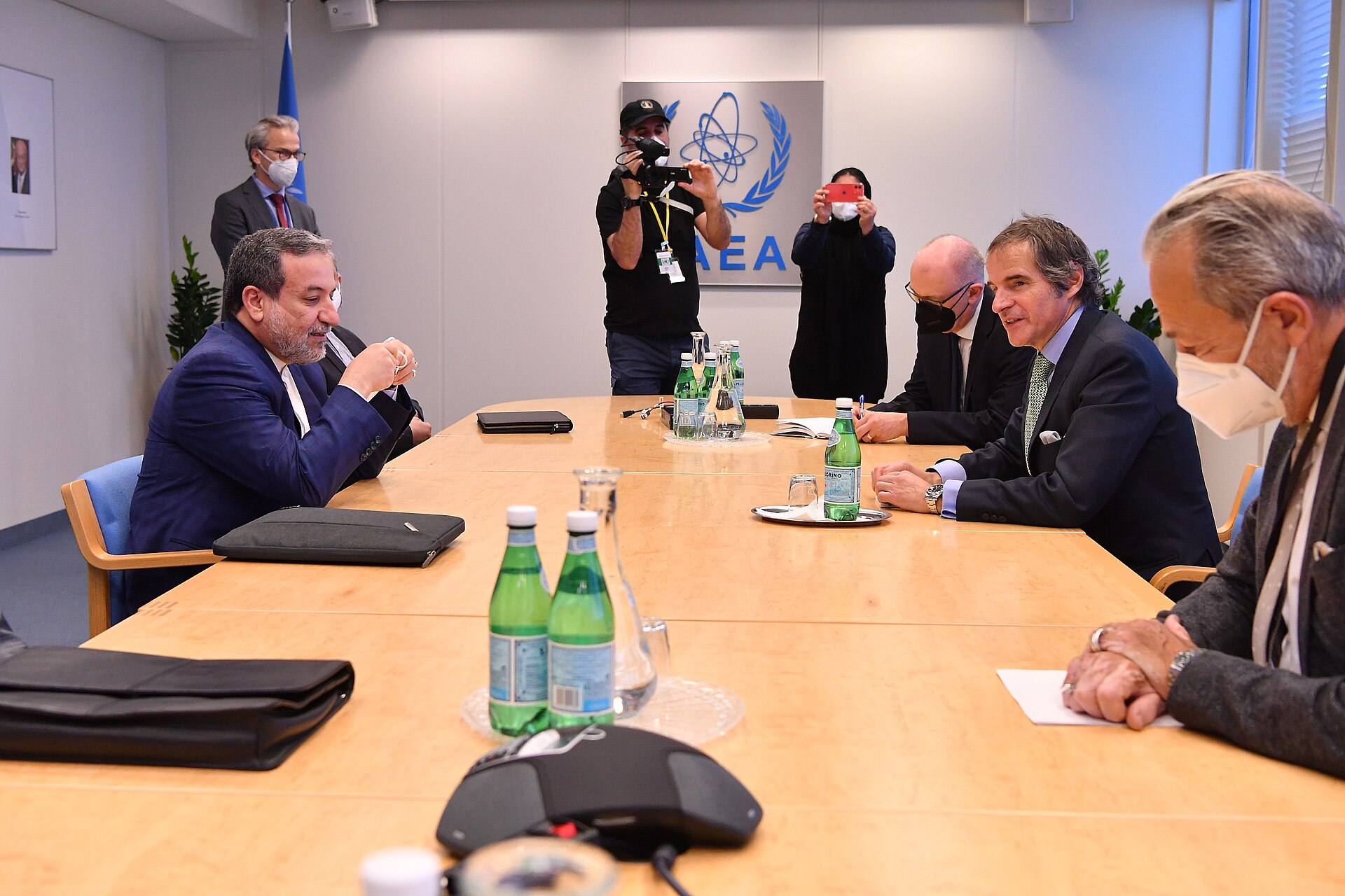 Abbas Araghchi, then Iran's deputy foreign minister for political affairs, meets IAEA Director General Rafael Grossi — Araghchi is now Iran's foreign minister and tabled the enrichment consortium proposal at Muscat Round 4